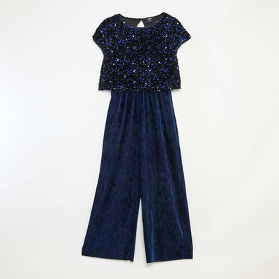 Combinaison en velours sequins BLEU