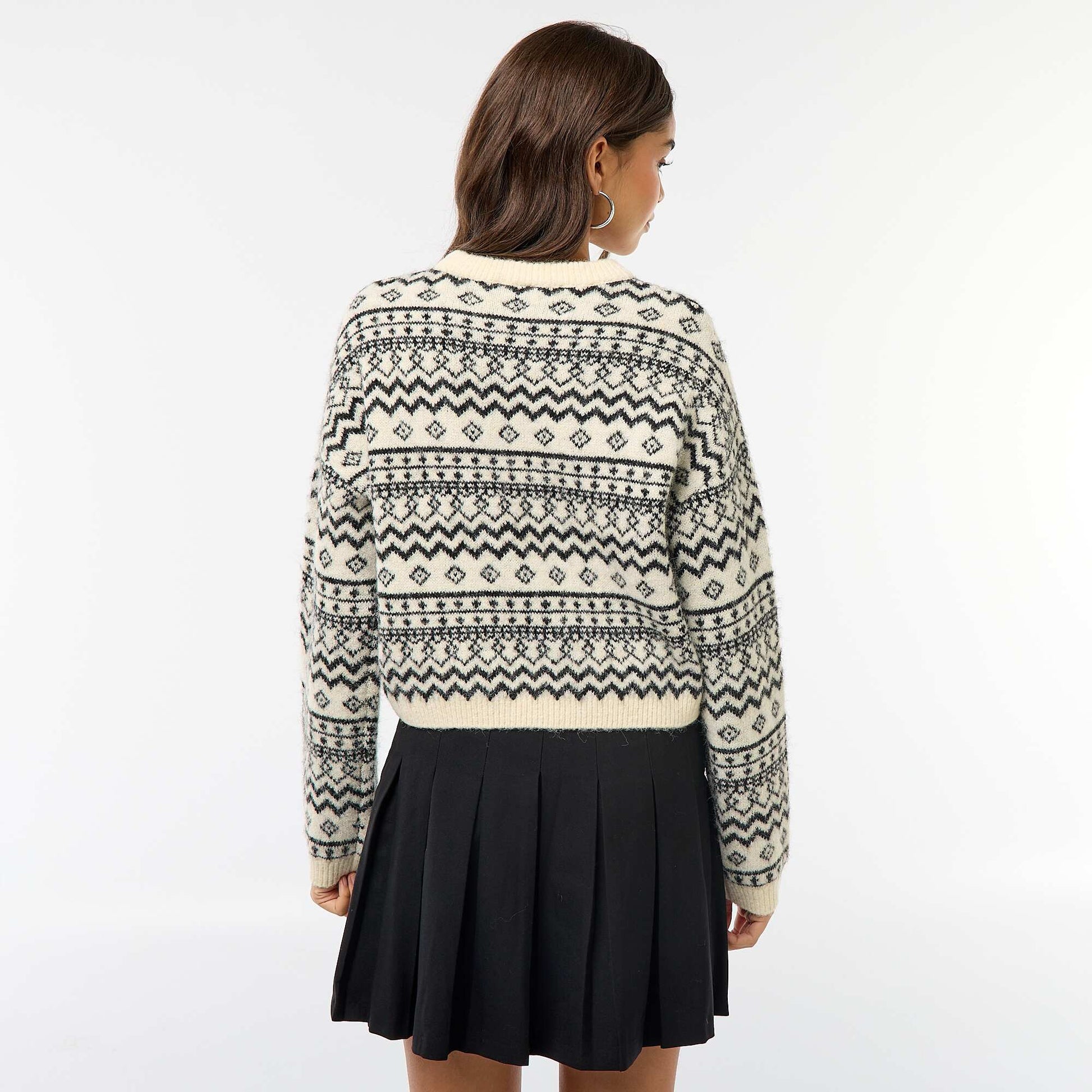 Pull en maille grosse jauge col rond NOIR