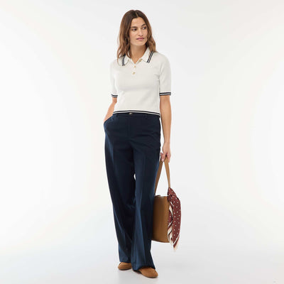Pantalon large fluide uni BLEU