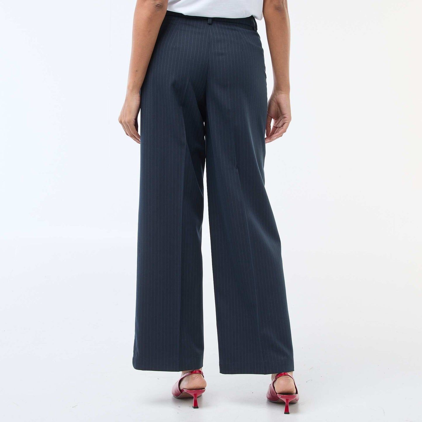 Pantalon large fluide uni BLEU
