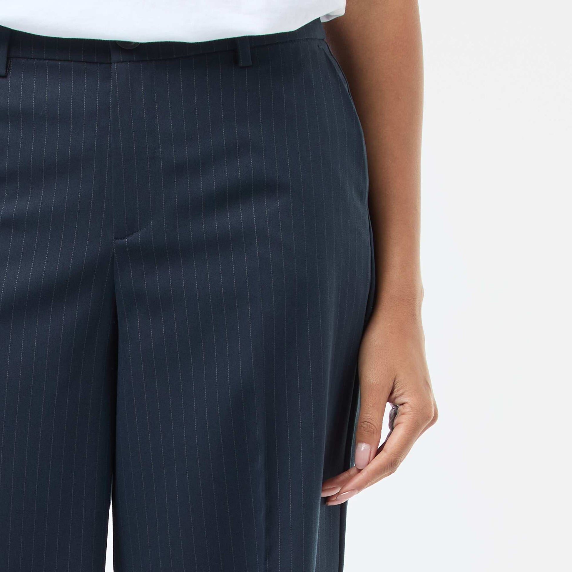 Pantalon large fluide uni BLEU