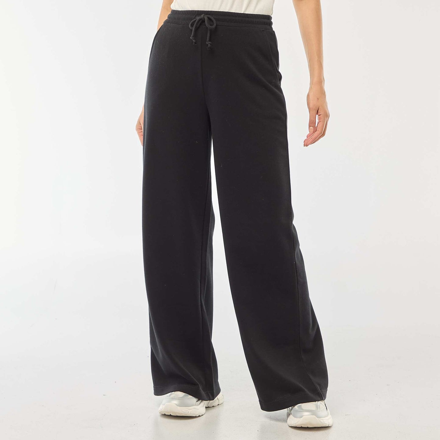 Jogging uni en coton NOIR