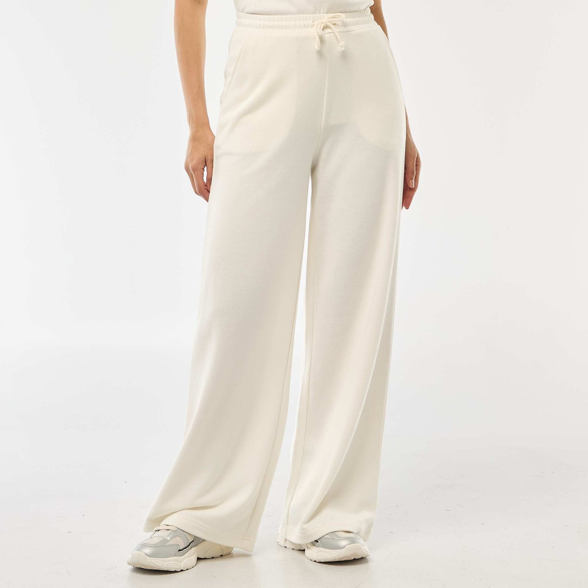 Jogging uni en coton BLANC