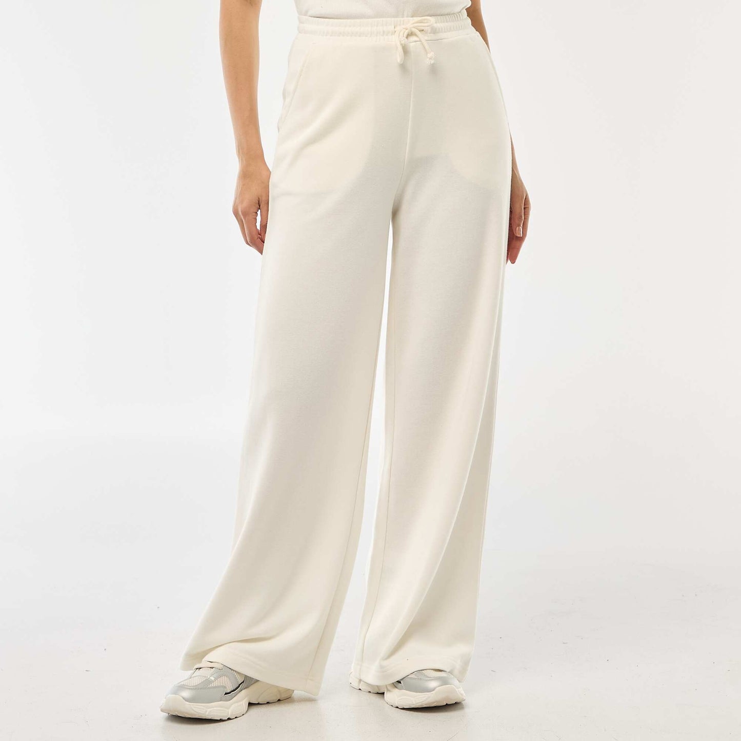 Jogging uni en coton BLANC