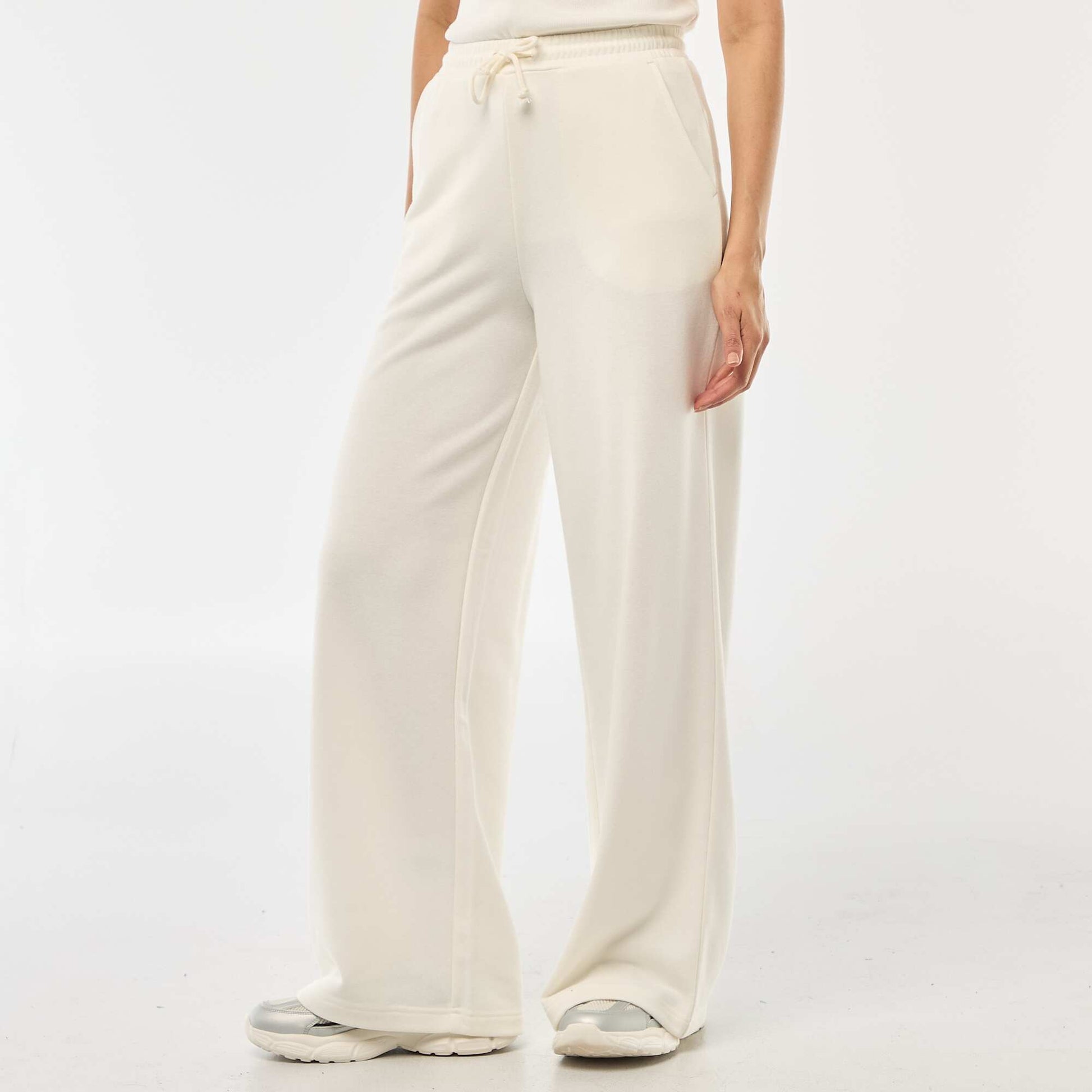 Jogging uni en coton BLANC