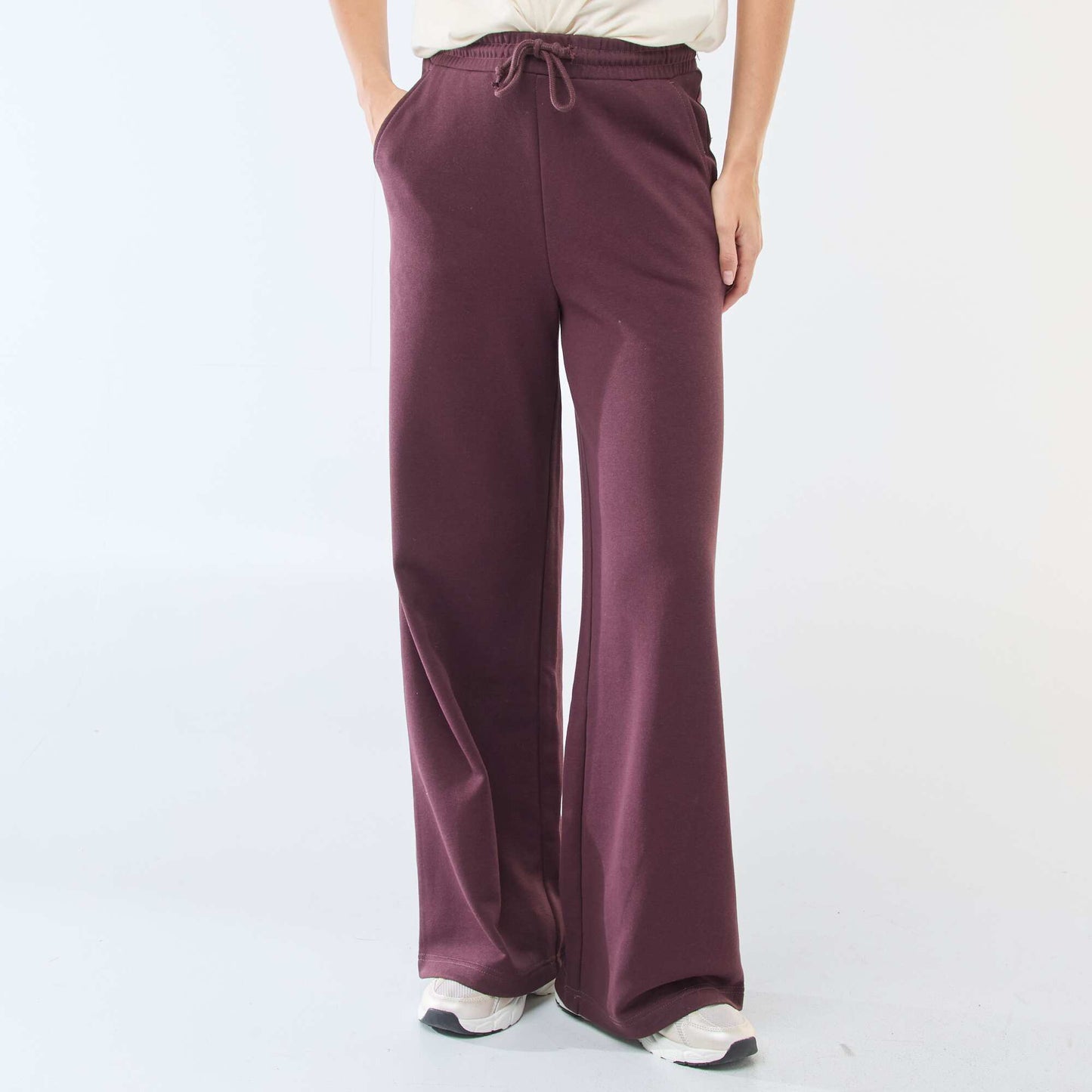 Jogging uni en coton VIOLET