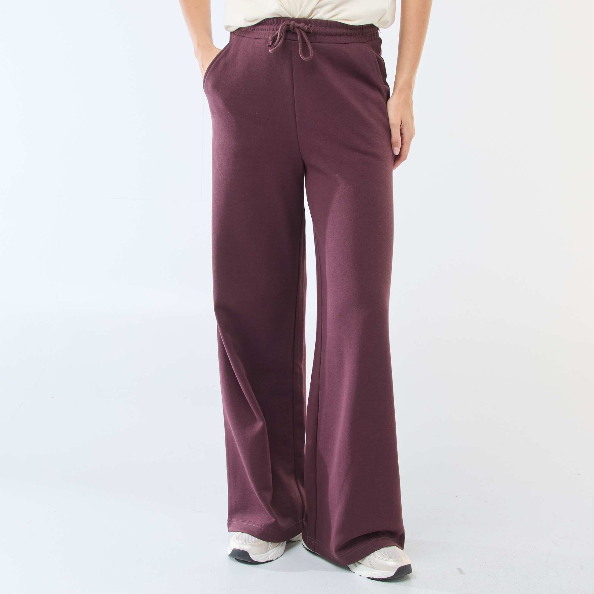 Jogging uni en coton VIOLET