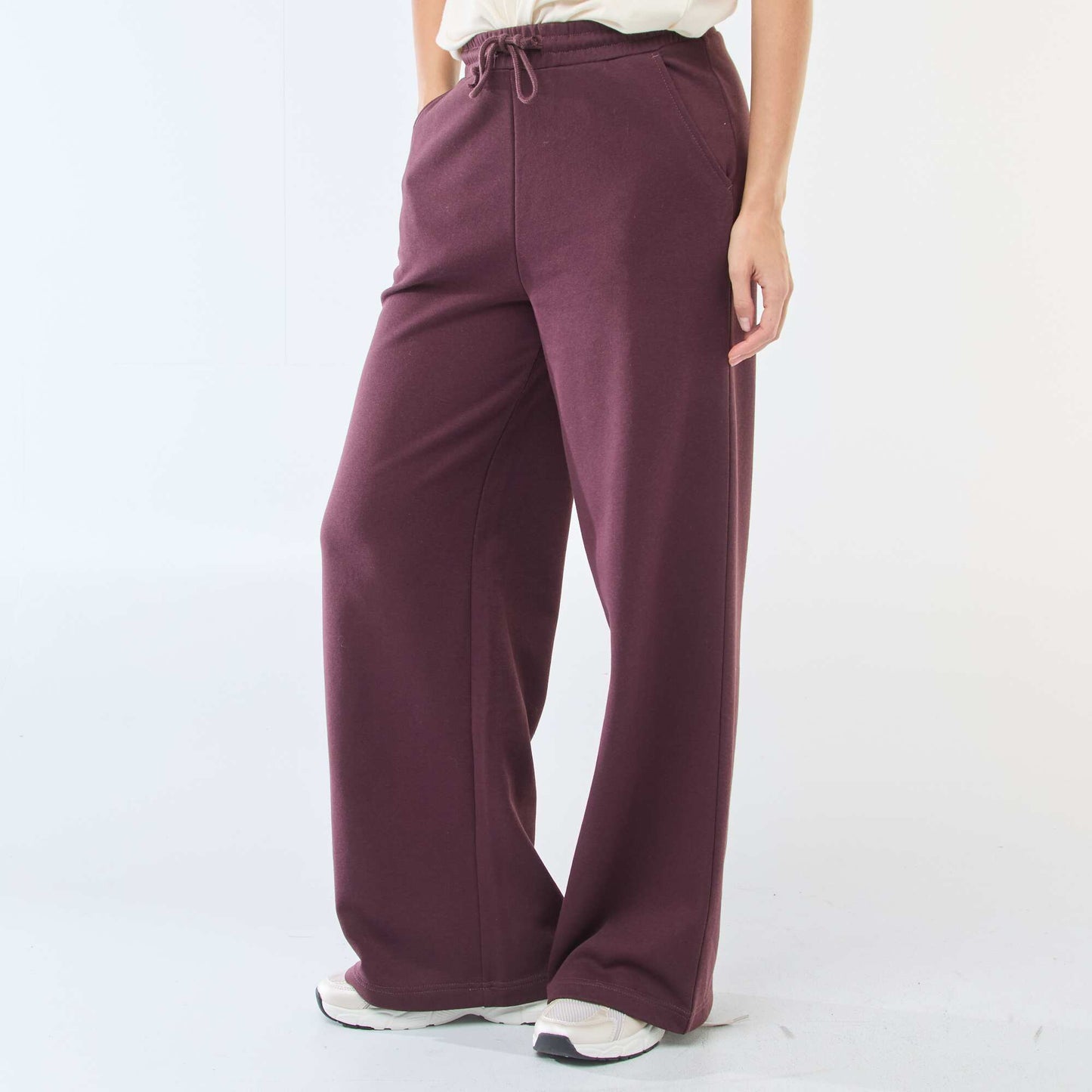 Jogging uni en coton VIOLET