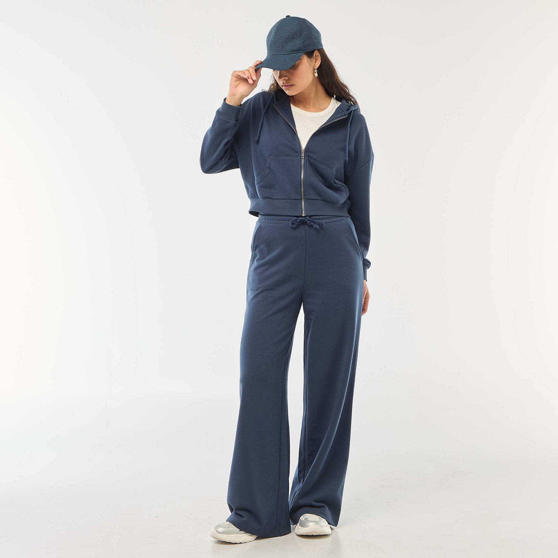 Jogging uni en coton BLEU