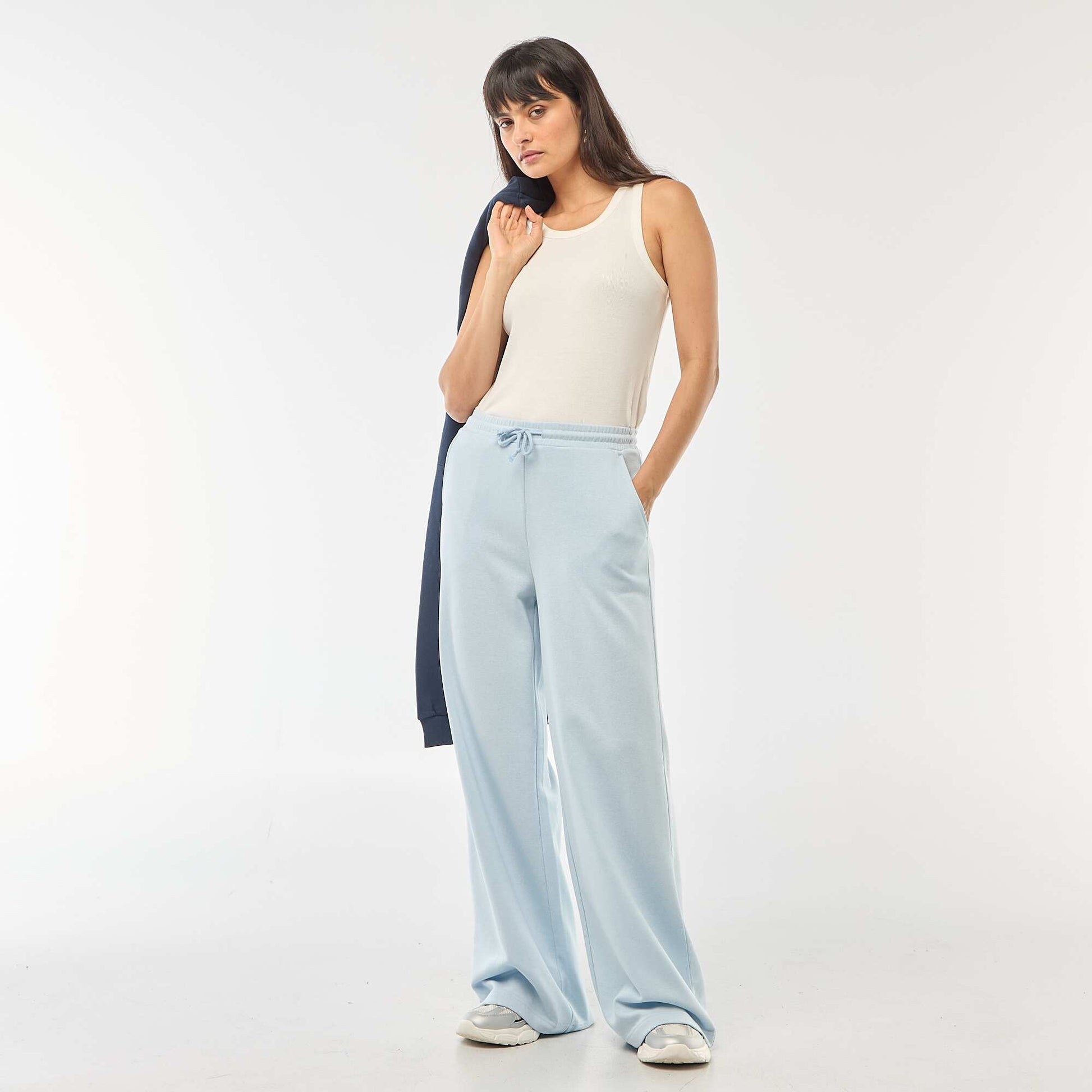 Jogging uni en coton BLEU