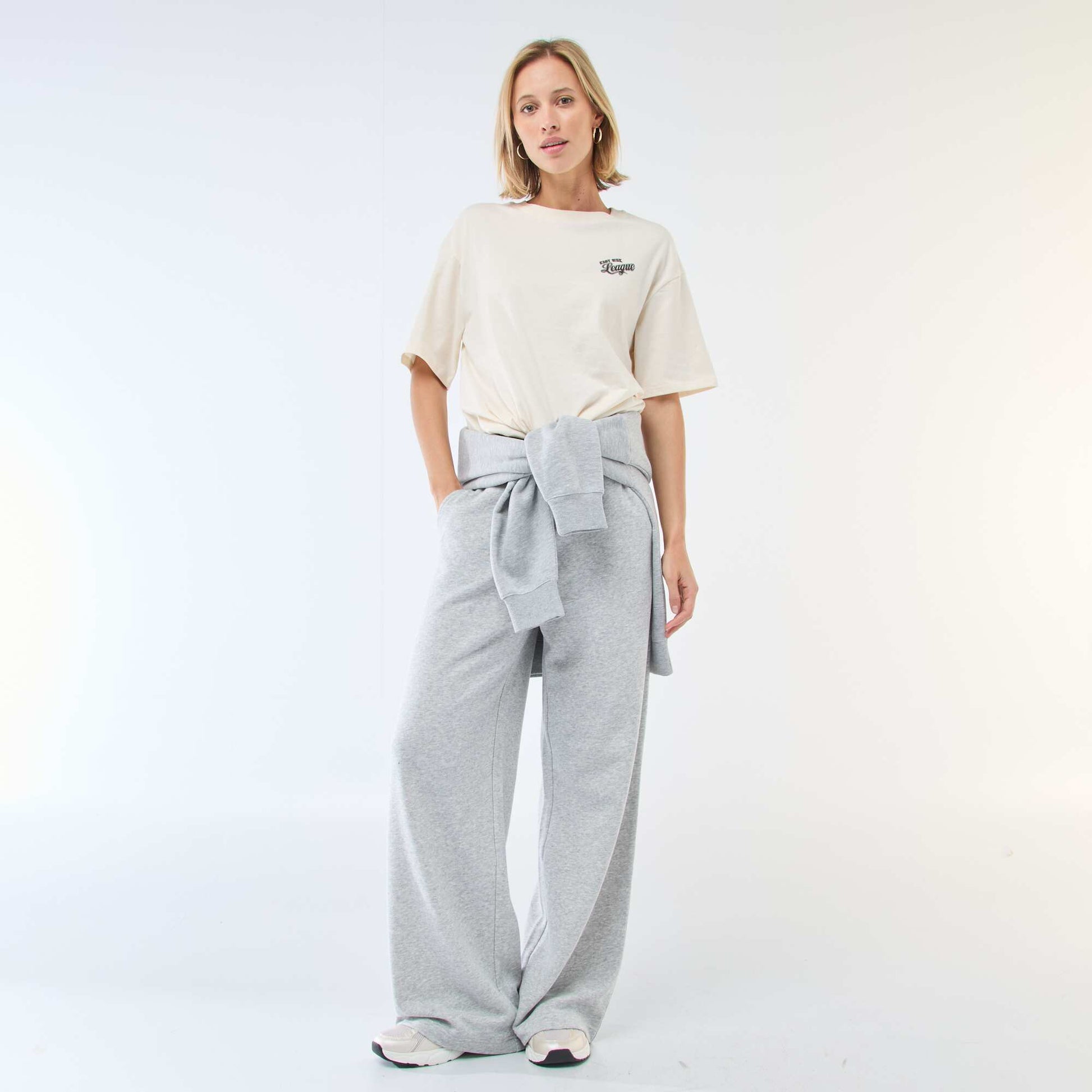 Jogging uni en coton GRIS