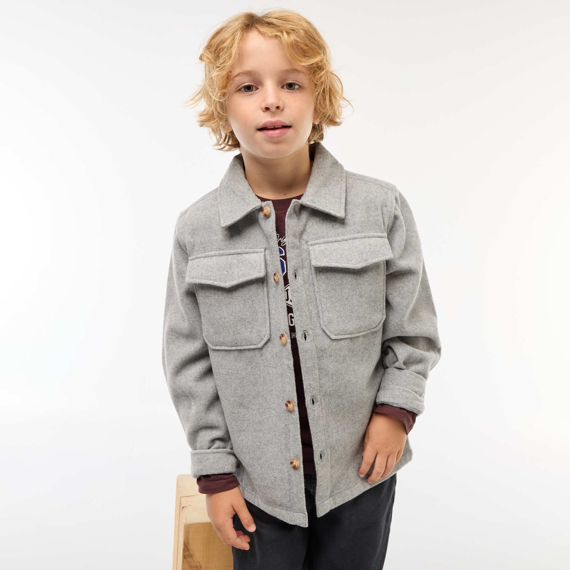Surchemise en flanelle regular GRIS