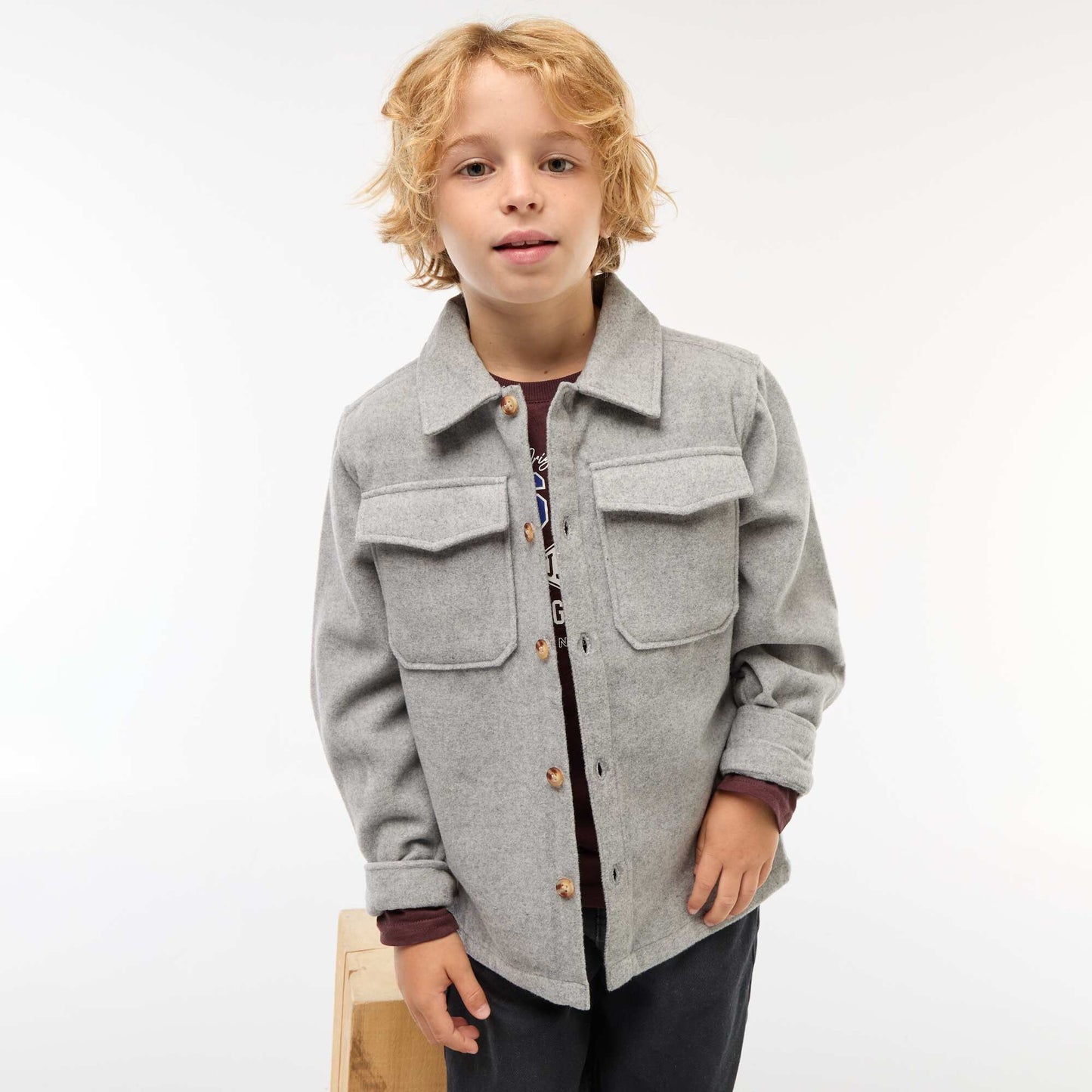 Surchemise en flanelle regular GRIS