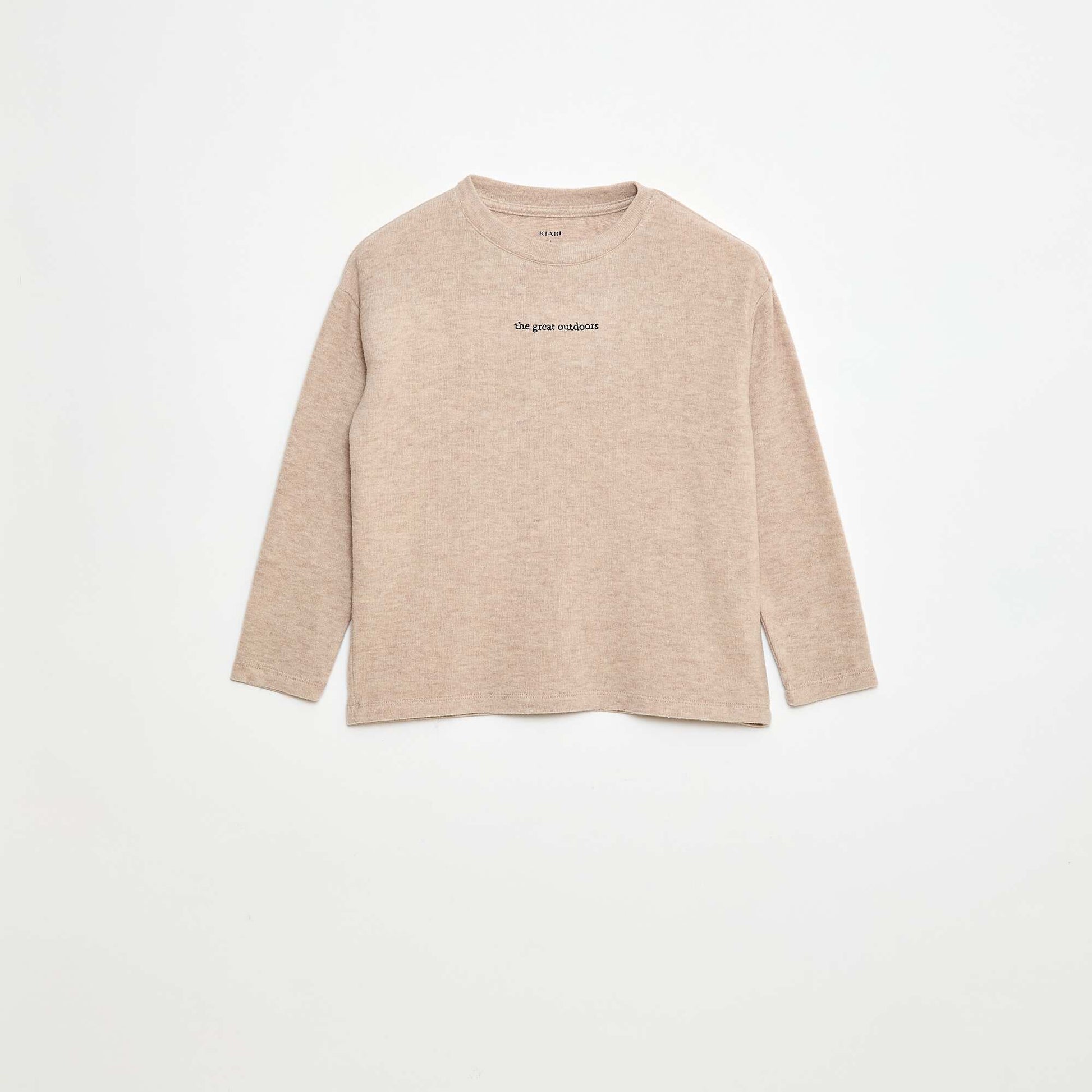 T-shirt loose fit avec animation poitrine BEIGE