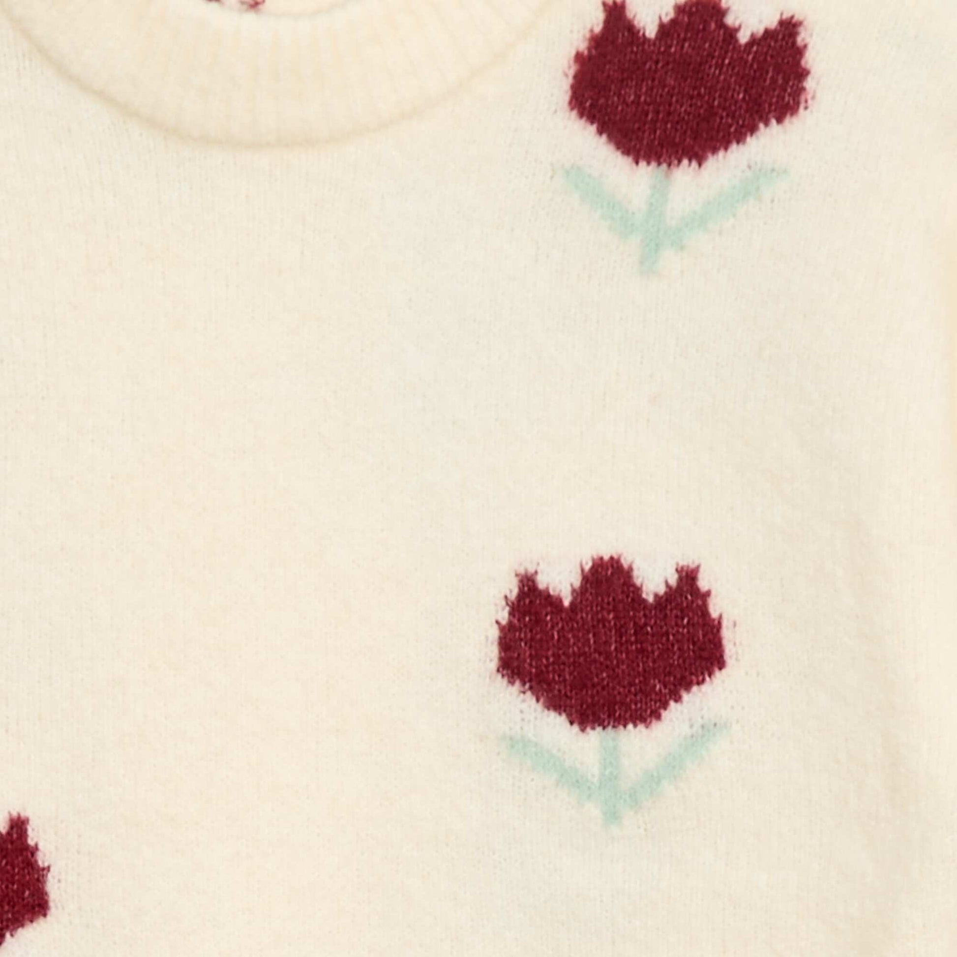 Pull col rond à motif ROSE