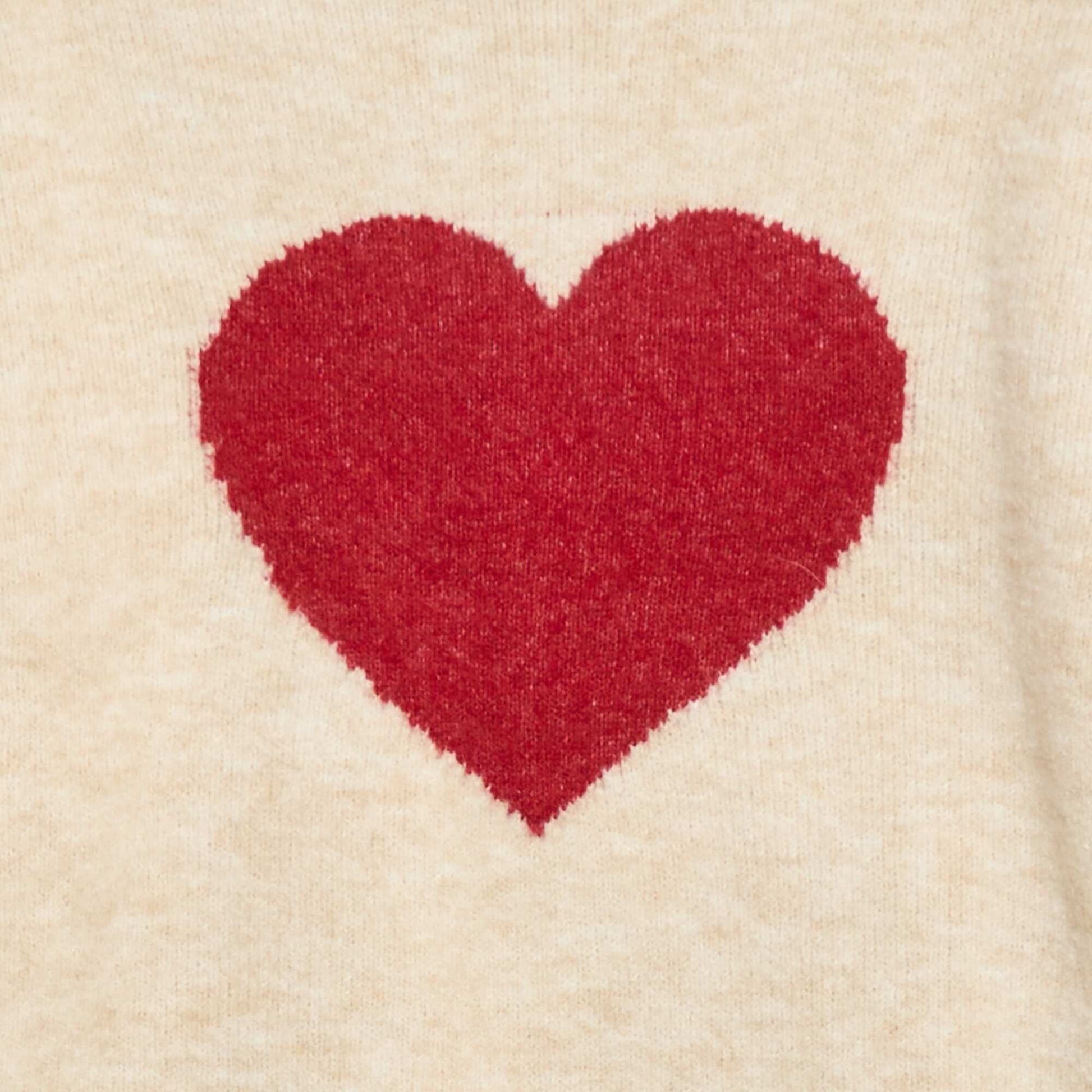 Pull col rond à motif BEIGE