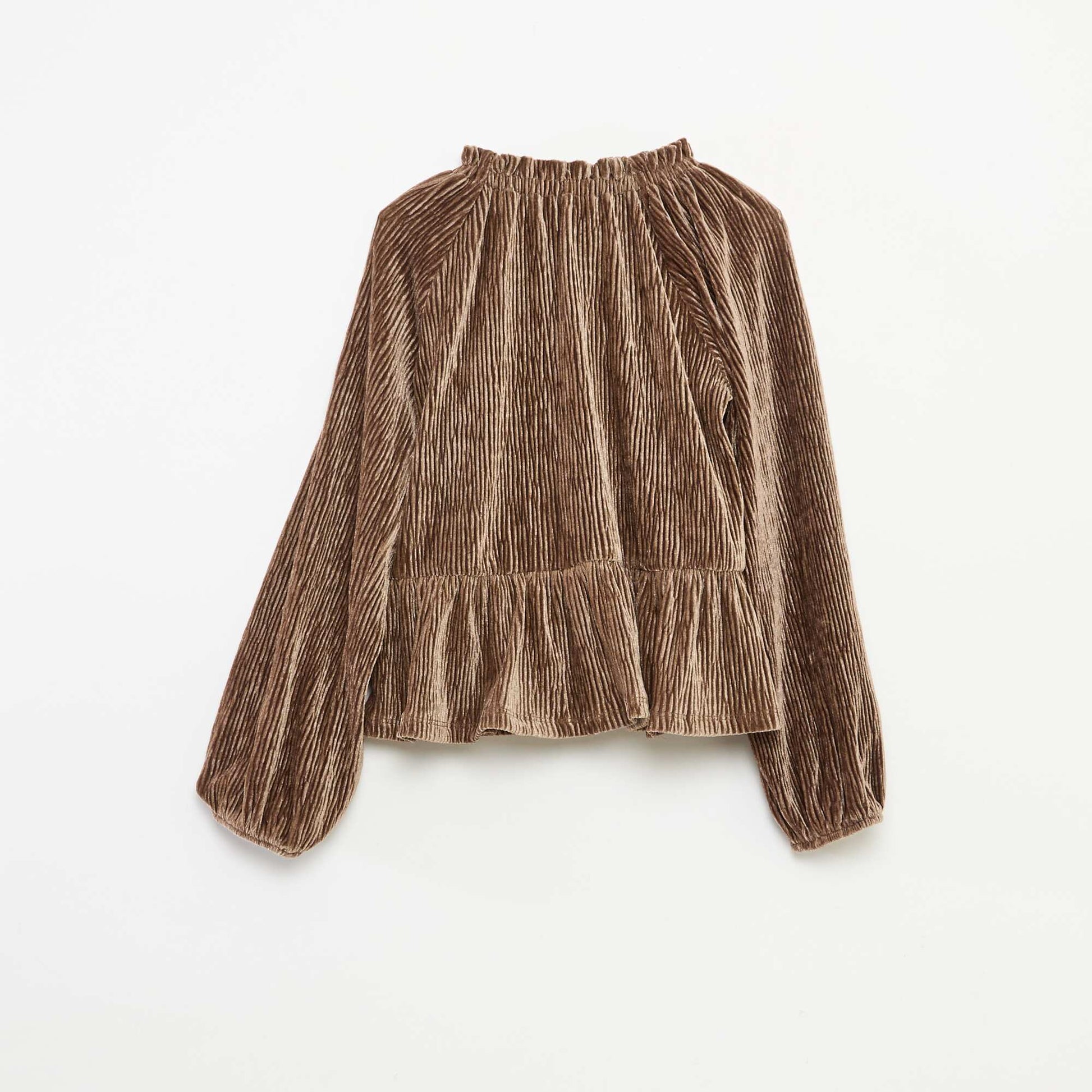 T-shirt de fête texturé avec nœud uni BEIGE