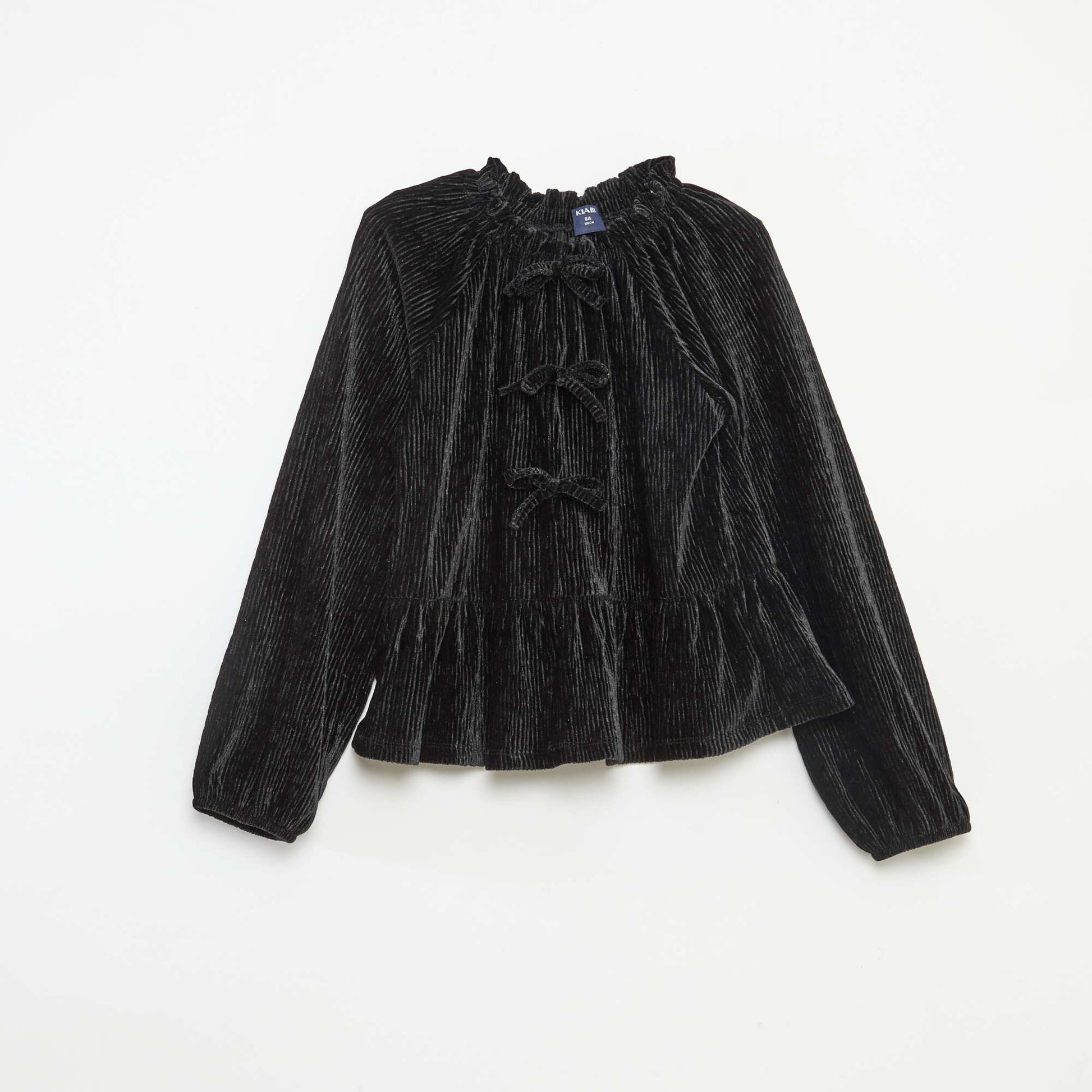 T-shirt de fête texturé avec nœud uni NOIR
