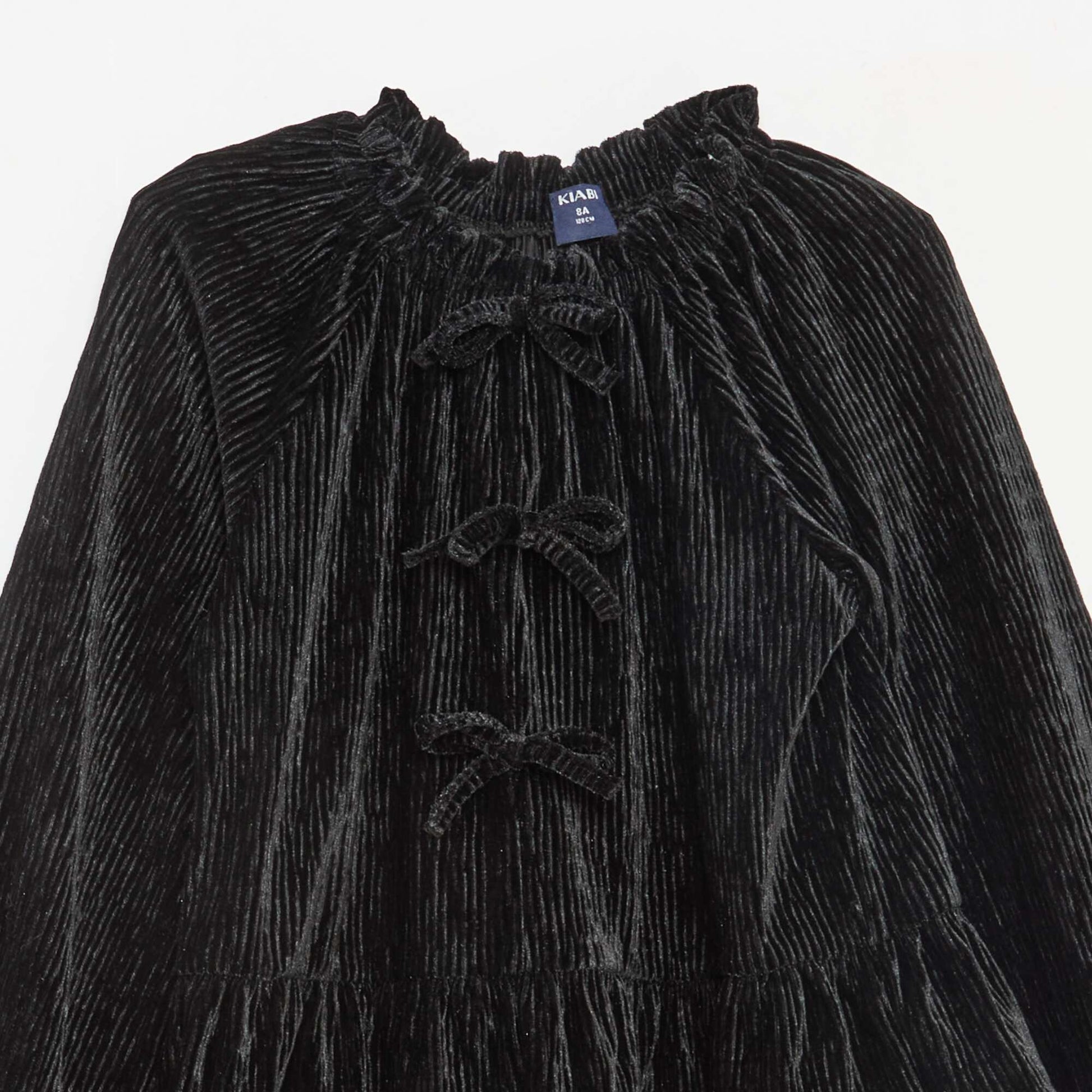 T-shirt de fête texturé avec nœud uni NOIR