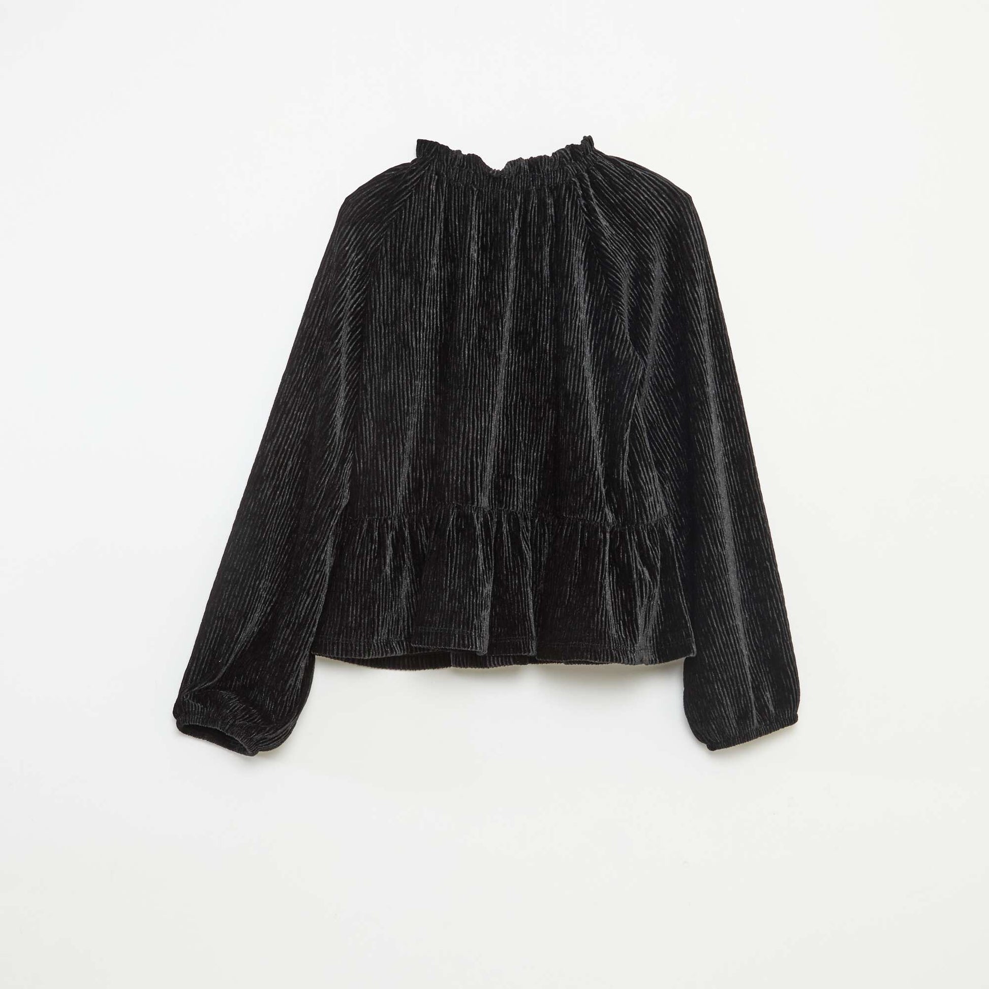 T-shirt de fête texturé avec nœud uni NOIR