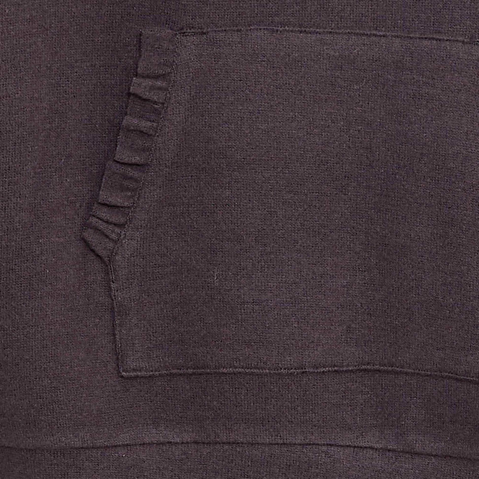 T-shirt col à capuche poche volantée uni NOIR