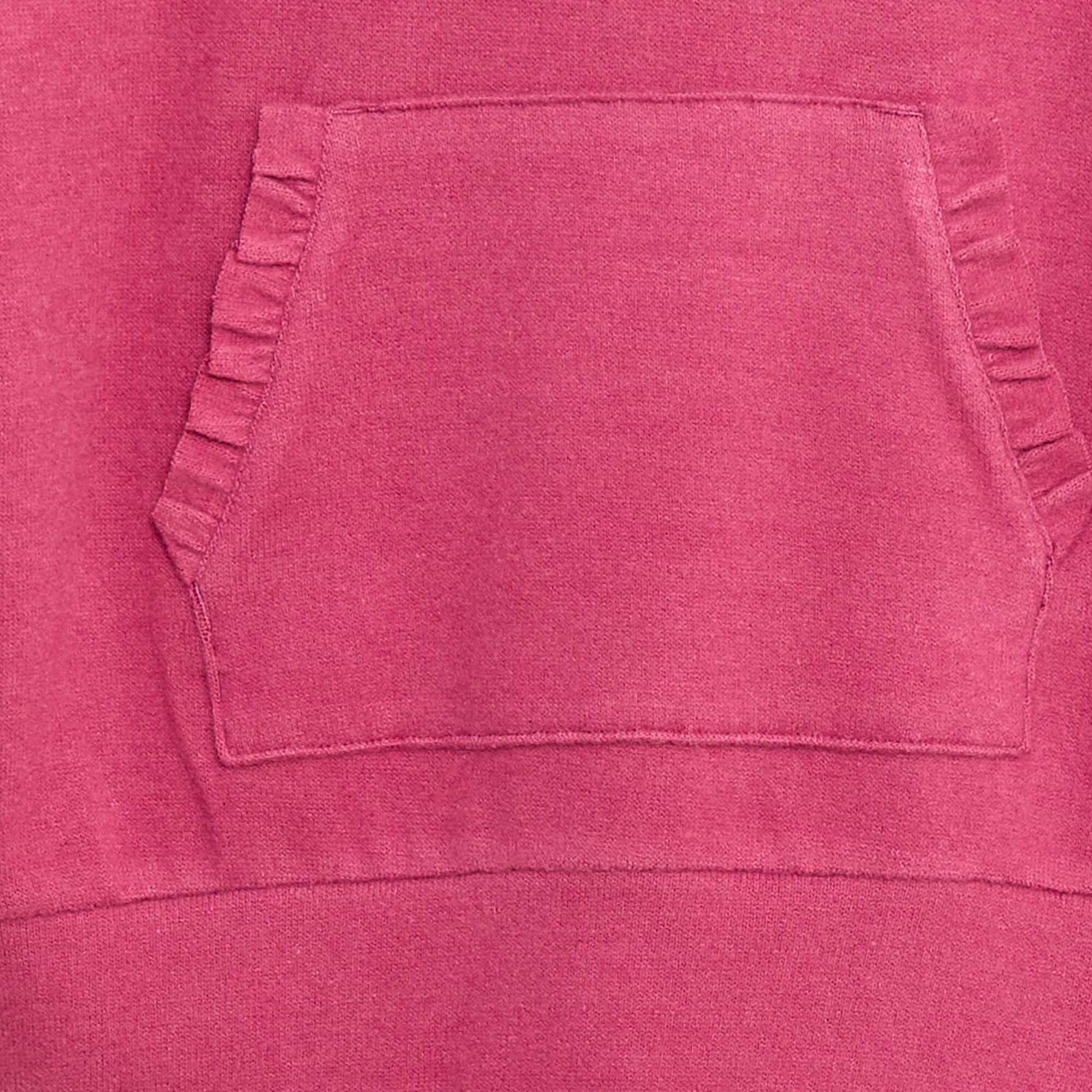 T-shirt col à capuche poche volantée uni VIOLET