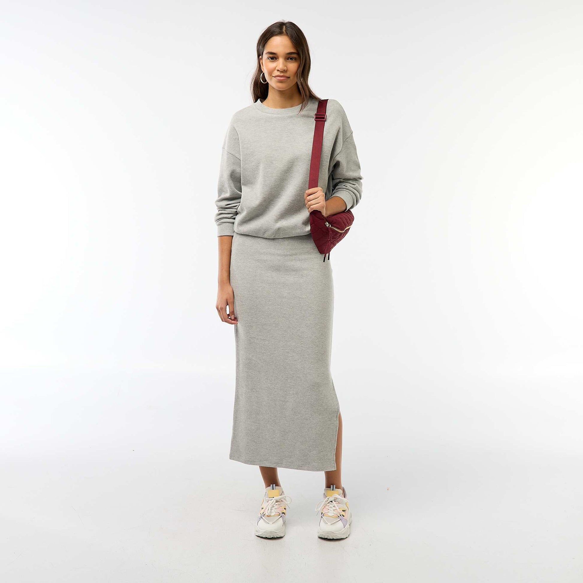 Tee-shirt en maille doudou épaisse GRIS