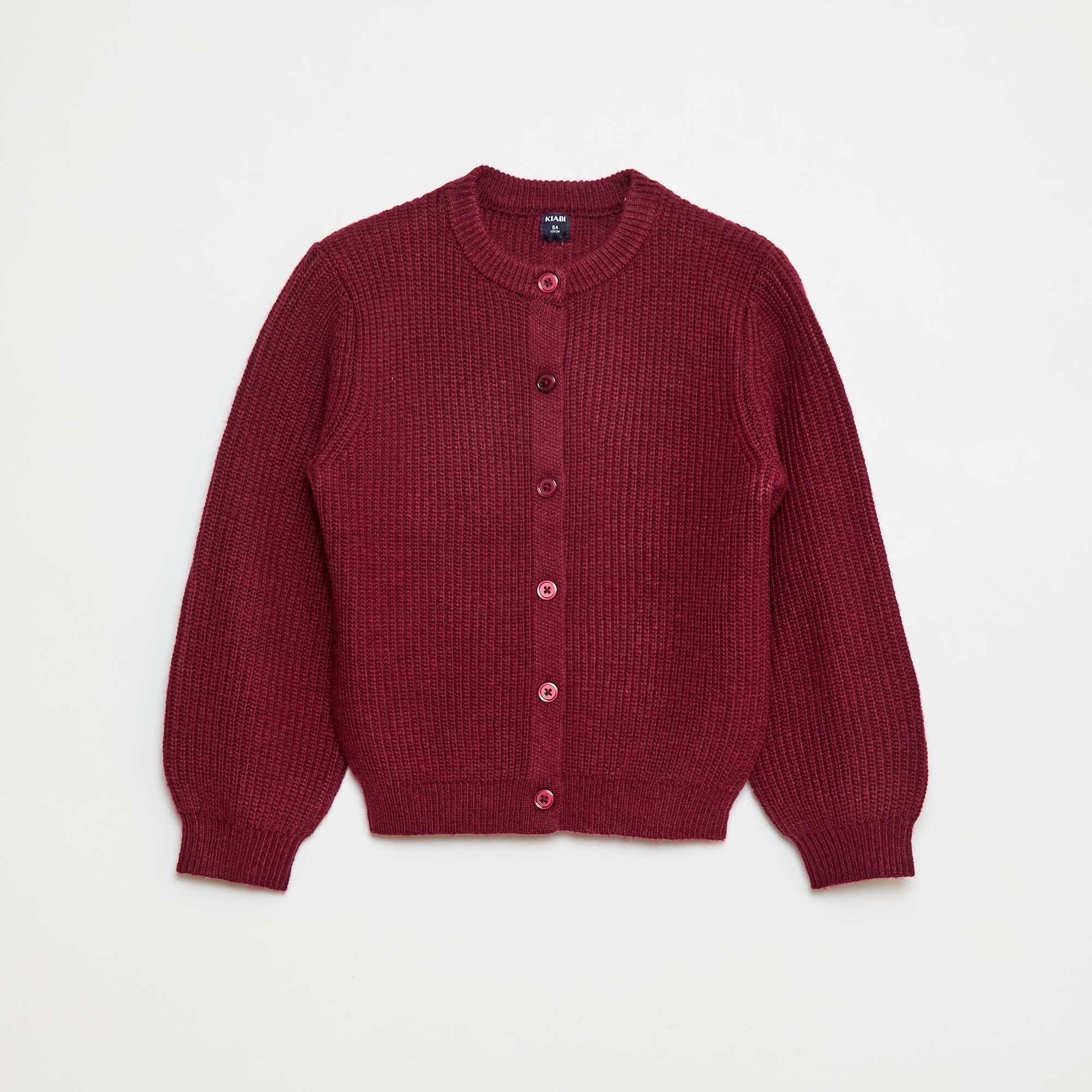 Gilet en maille tricot grosse jauge uni ROUGE