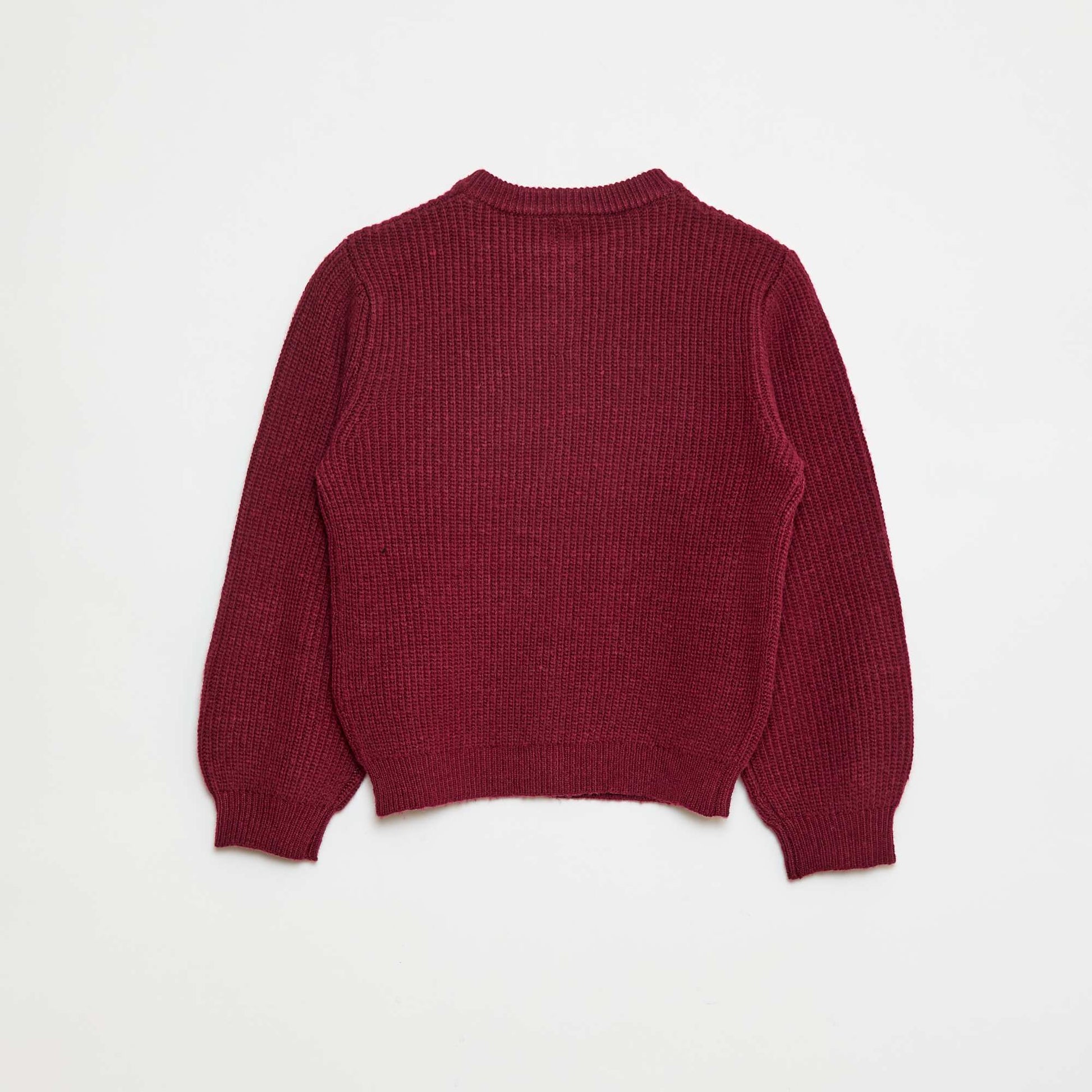 Gilet en maille tricot grosse jauge uni ROUGE