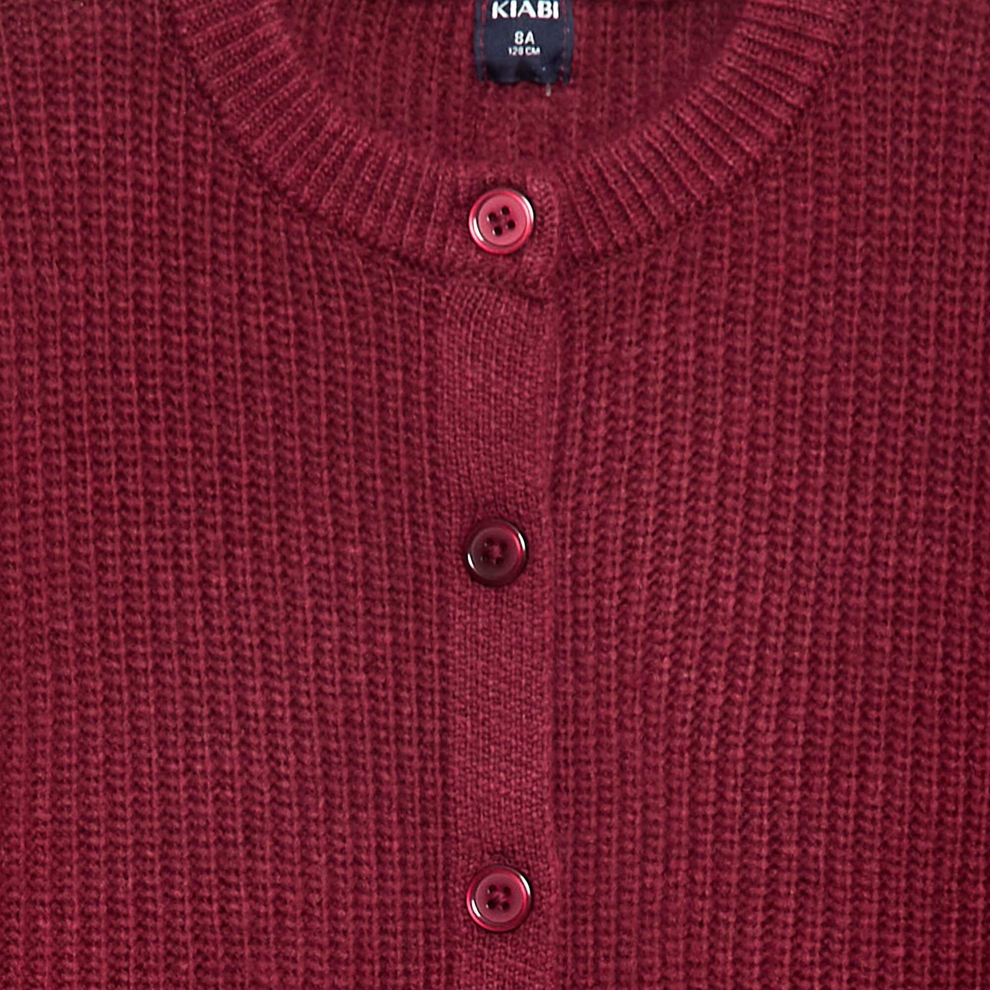Gilet en maille tricot grosse jauge uni ROUGE