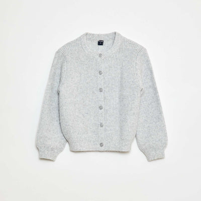 Gilet en maille tricot grosse jauge uni GRIS