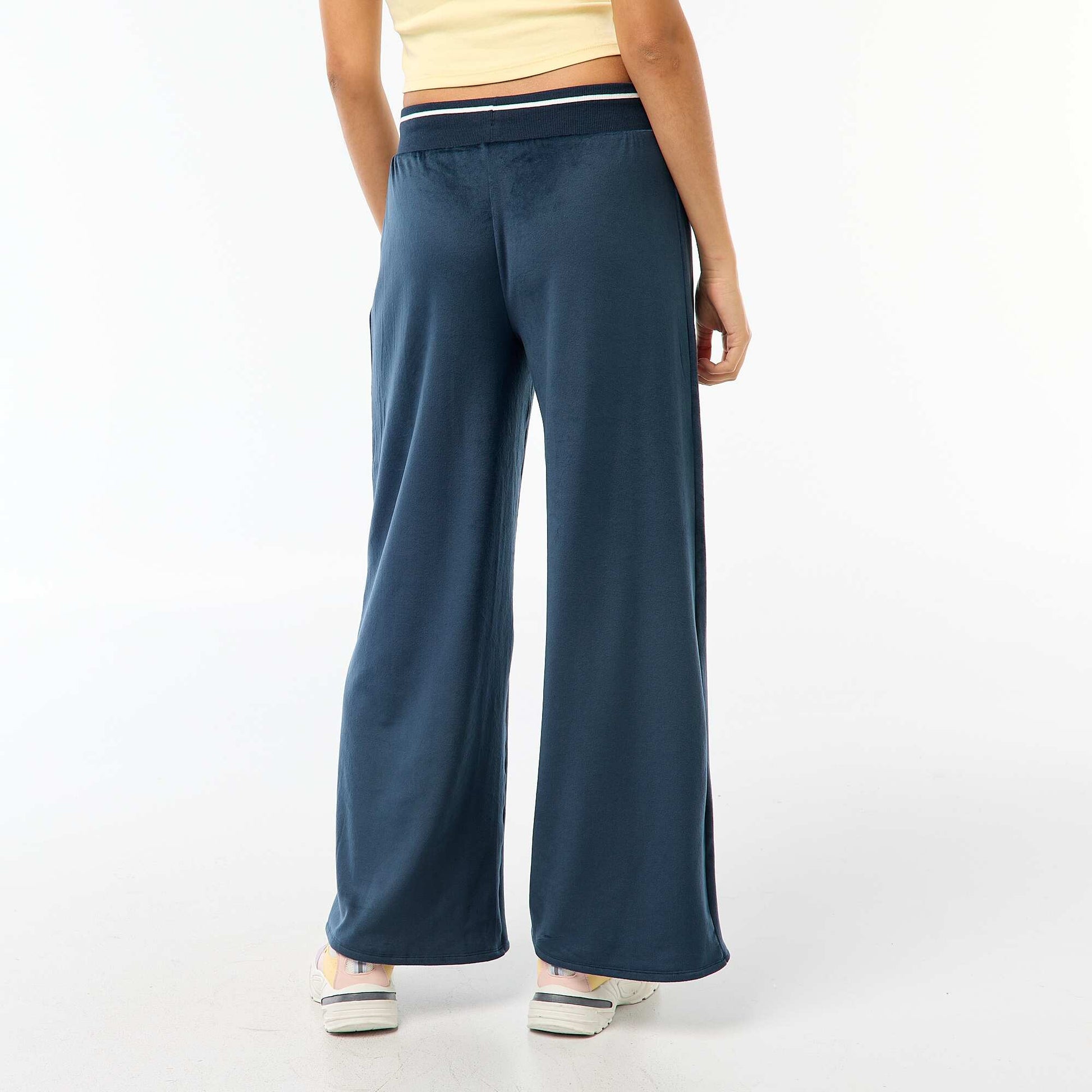 Pantalon de jogging large en velours BLEU