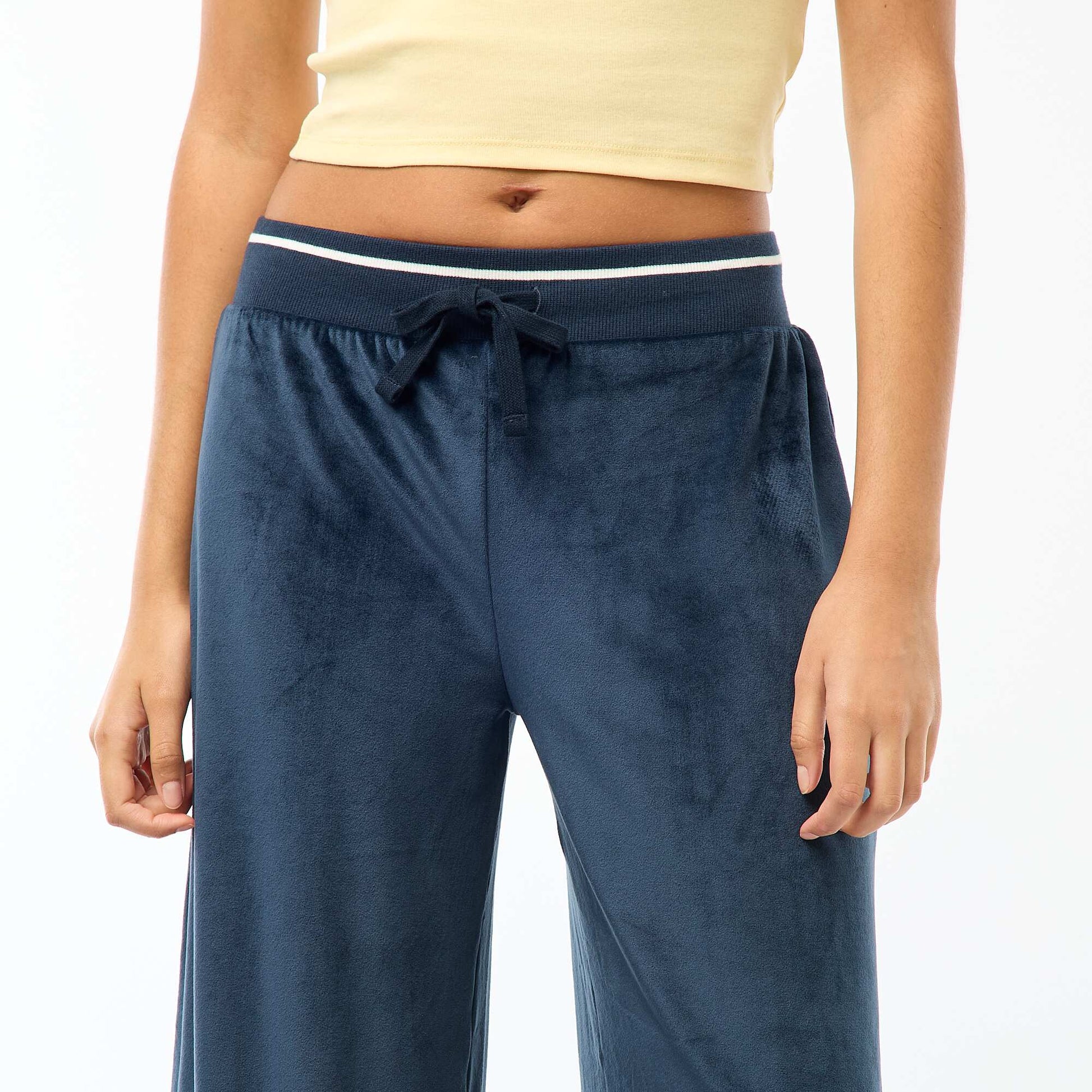 Pantalon de jogging large en velours BLEU