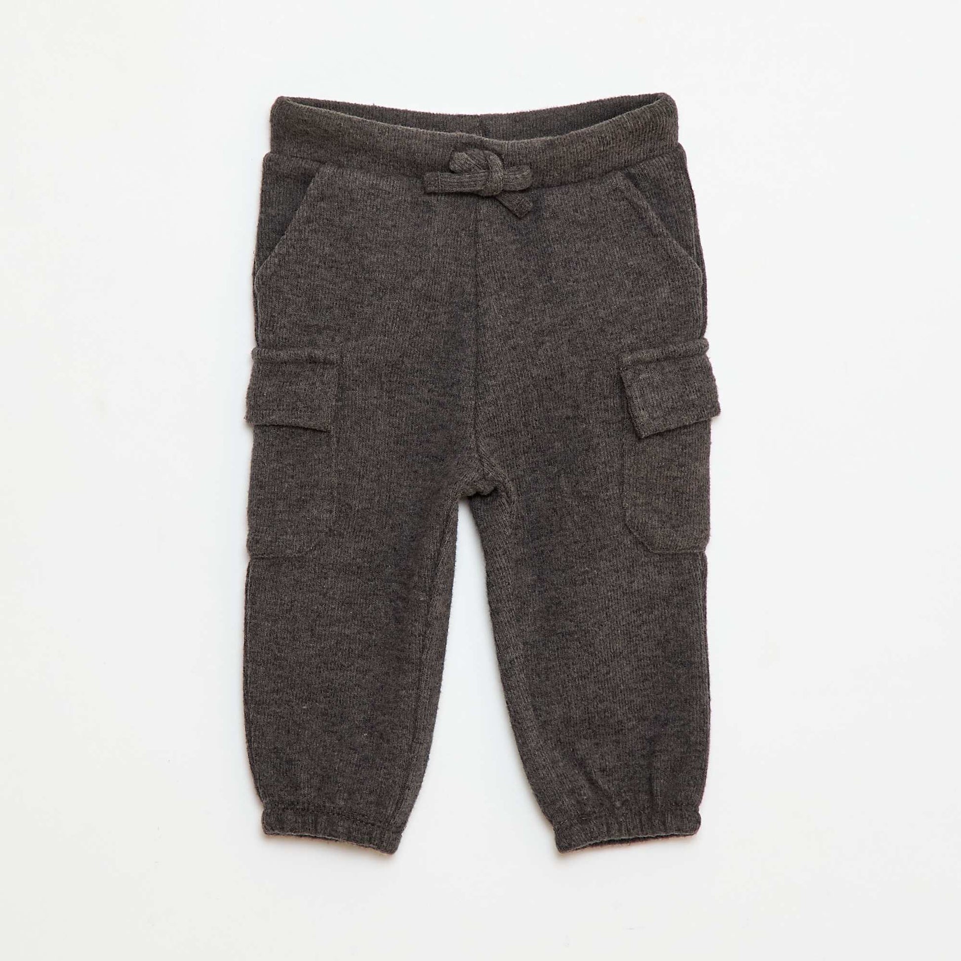 Jogging rib en coton uni GRIS