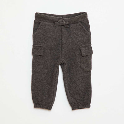 Jogging rib en coton uni GRIS