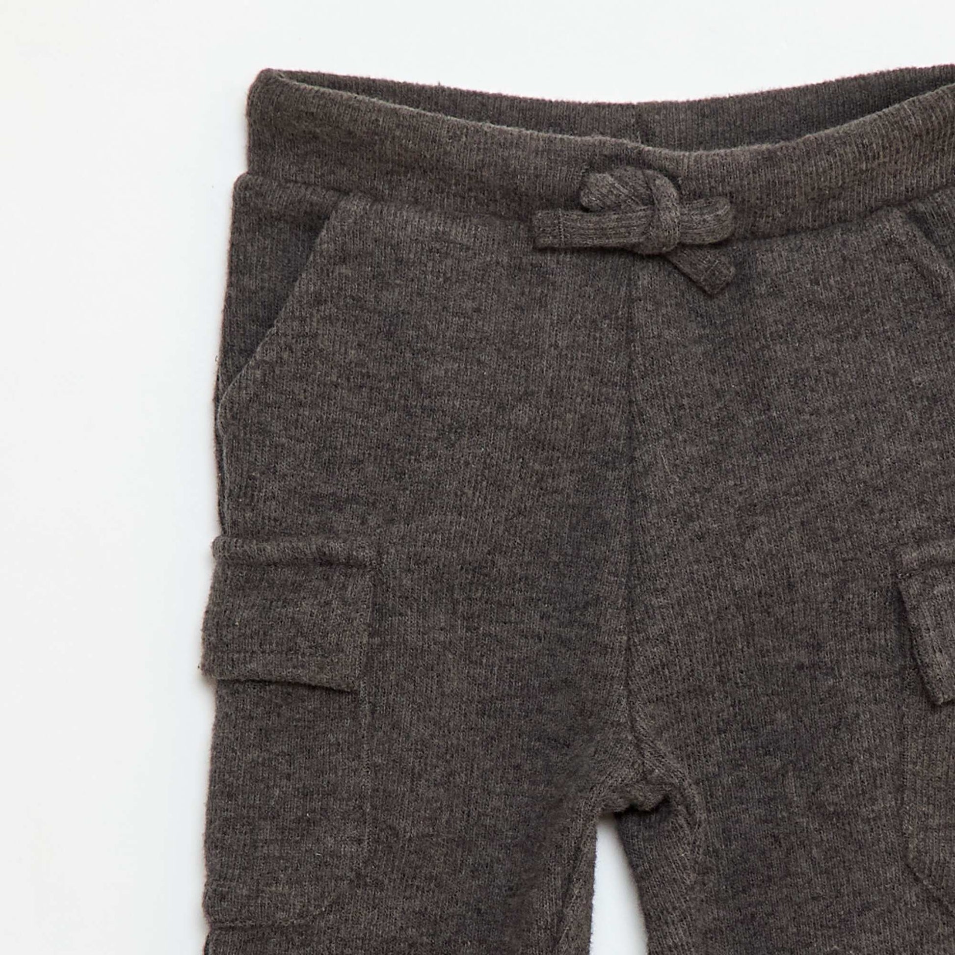 Jogging rib en coton uni GRIS