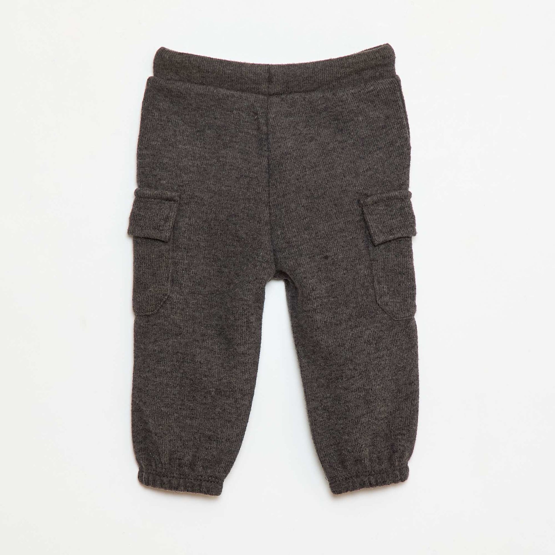 Jogging rib en coton uni GRIS
