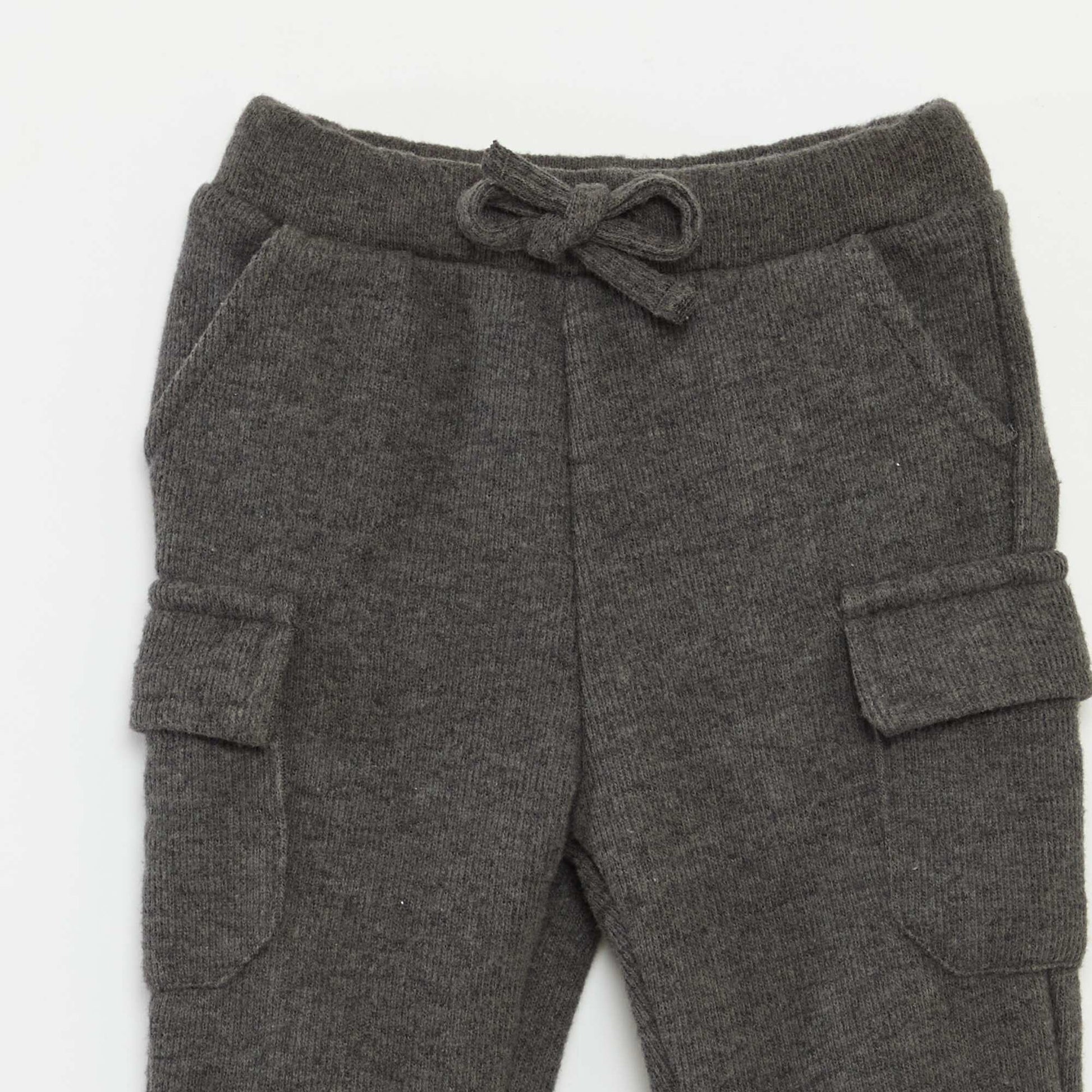 Jogging rib en coton uni GRIS