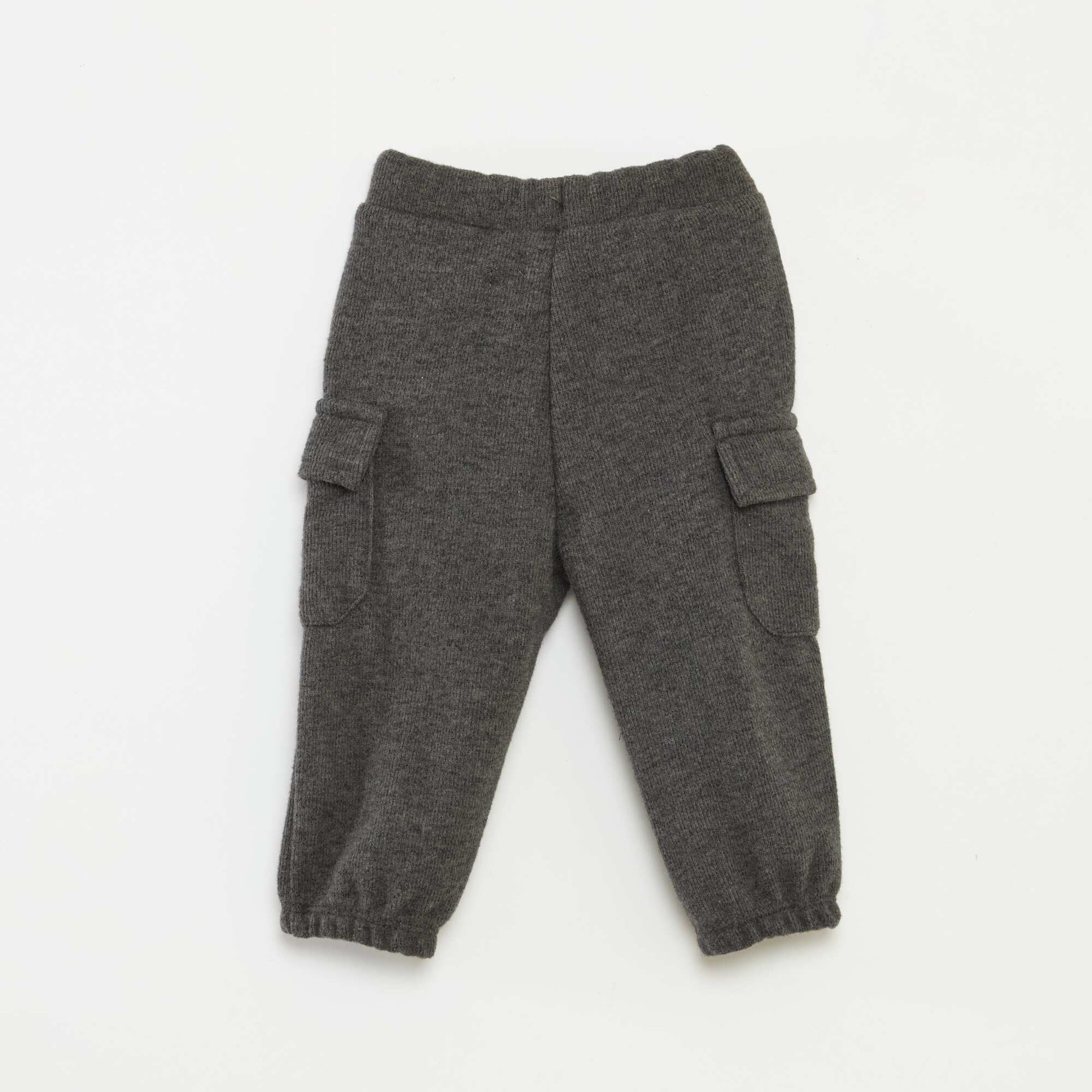 Jogging rib en coton uni GRIS