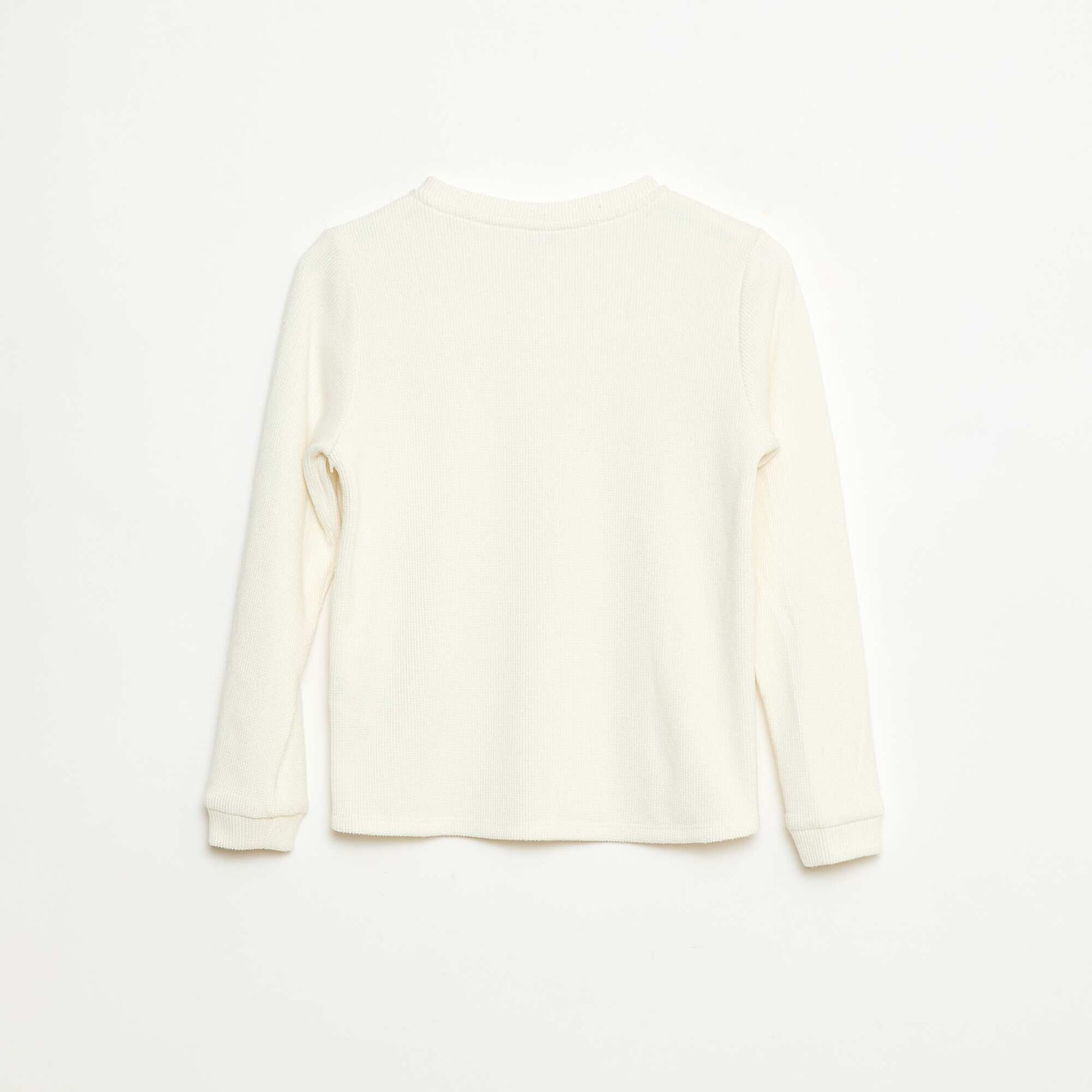 T-shirt en maille doudou avec poche poitrine BEIGE