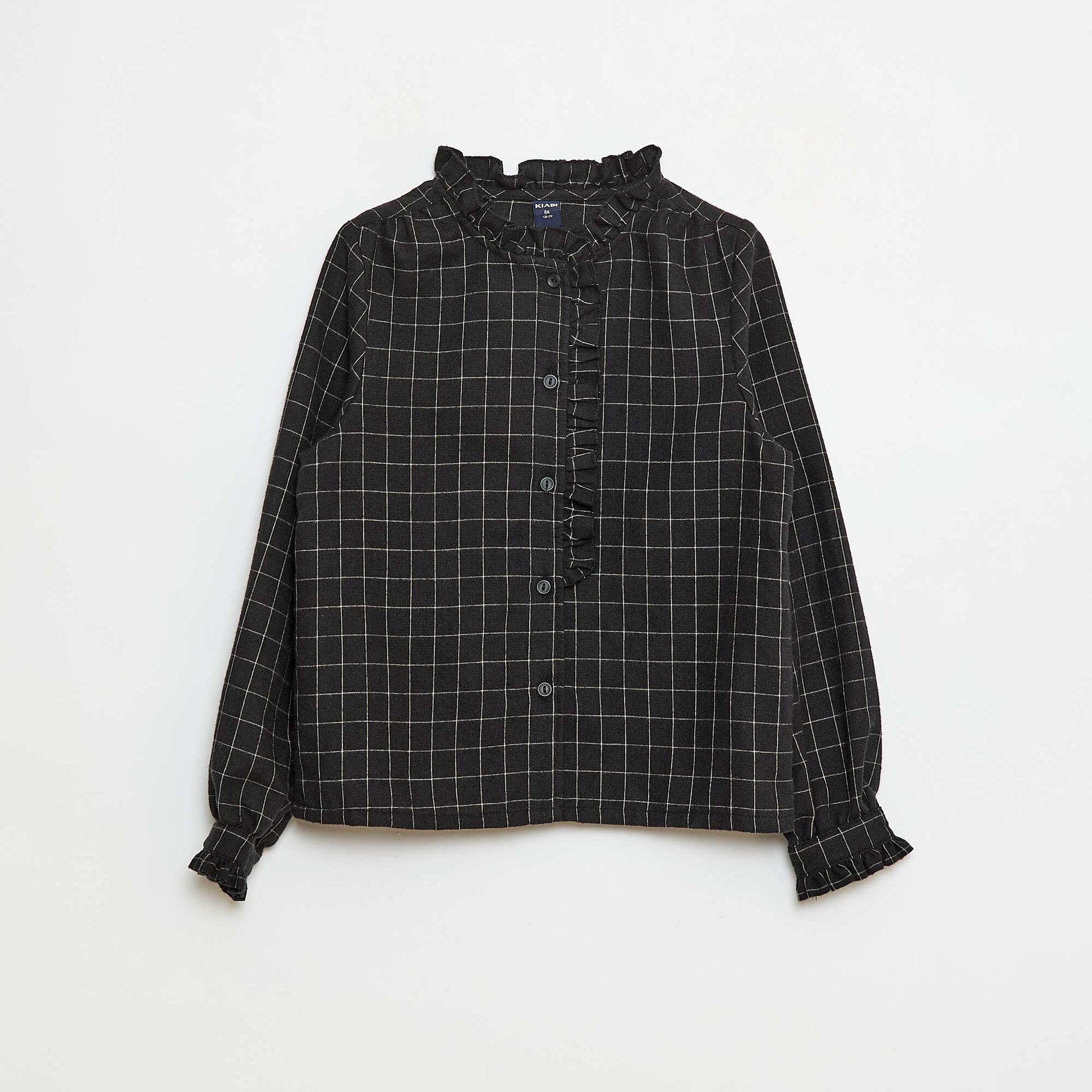 Chemise victorienne à carreaux GRIS