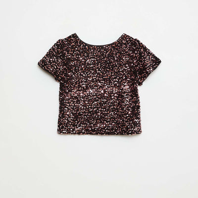 Blouse en velours sequins JAUNE