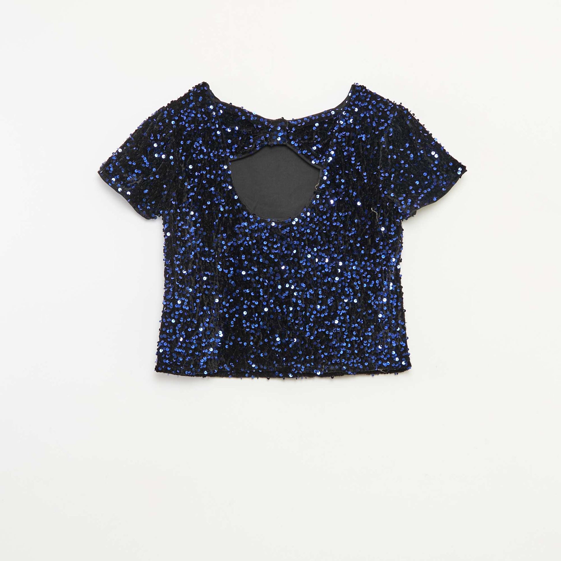 Blouse en velours sequins BLEU