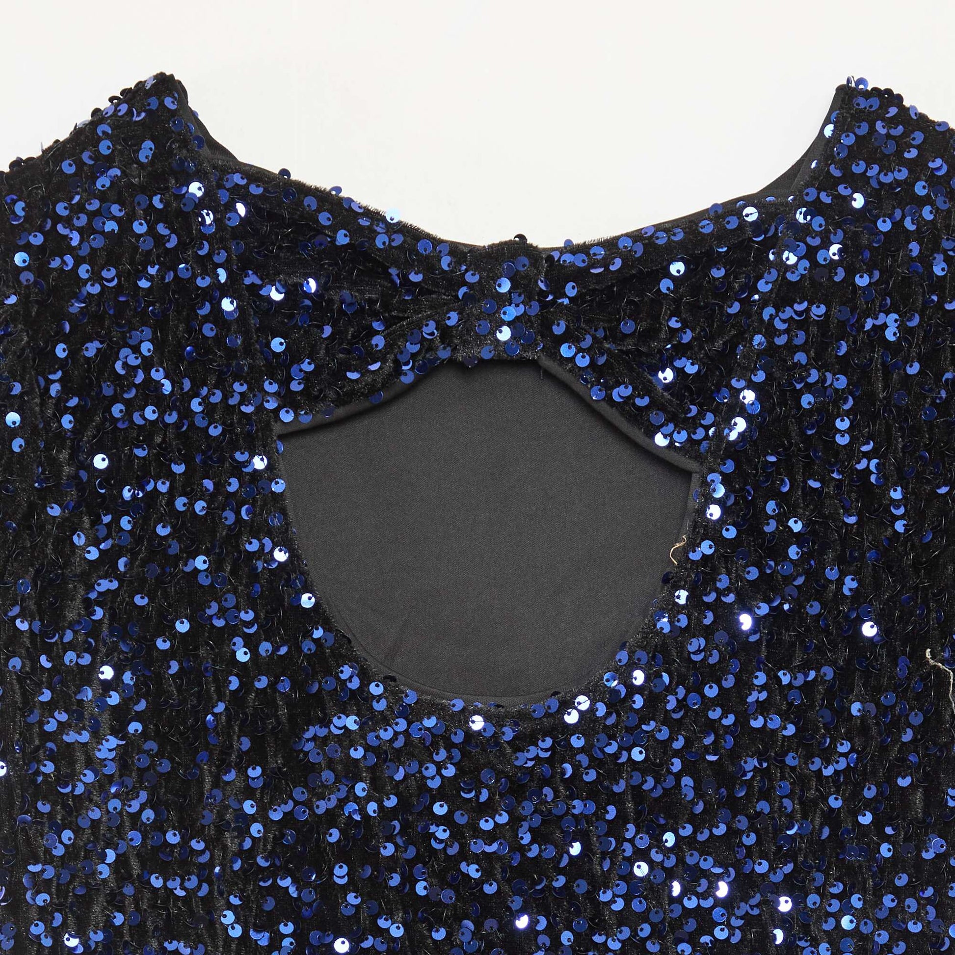 Blouse en velours sequins BLEU