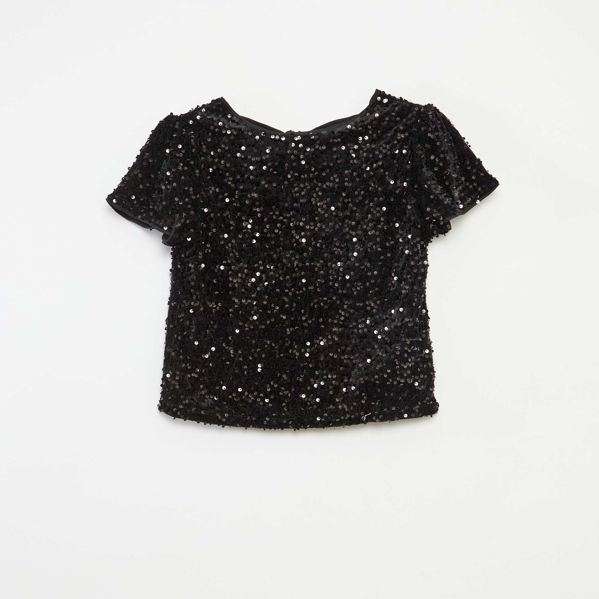 Blouse en velours sequins NOIR