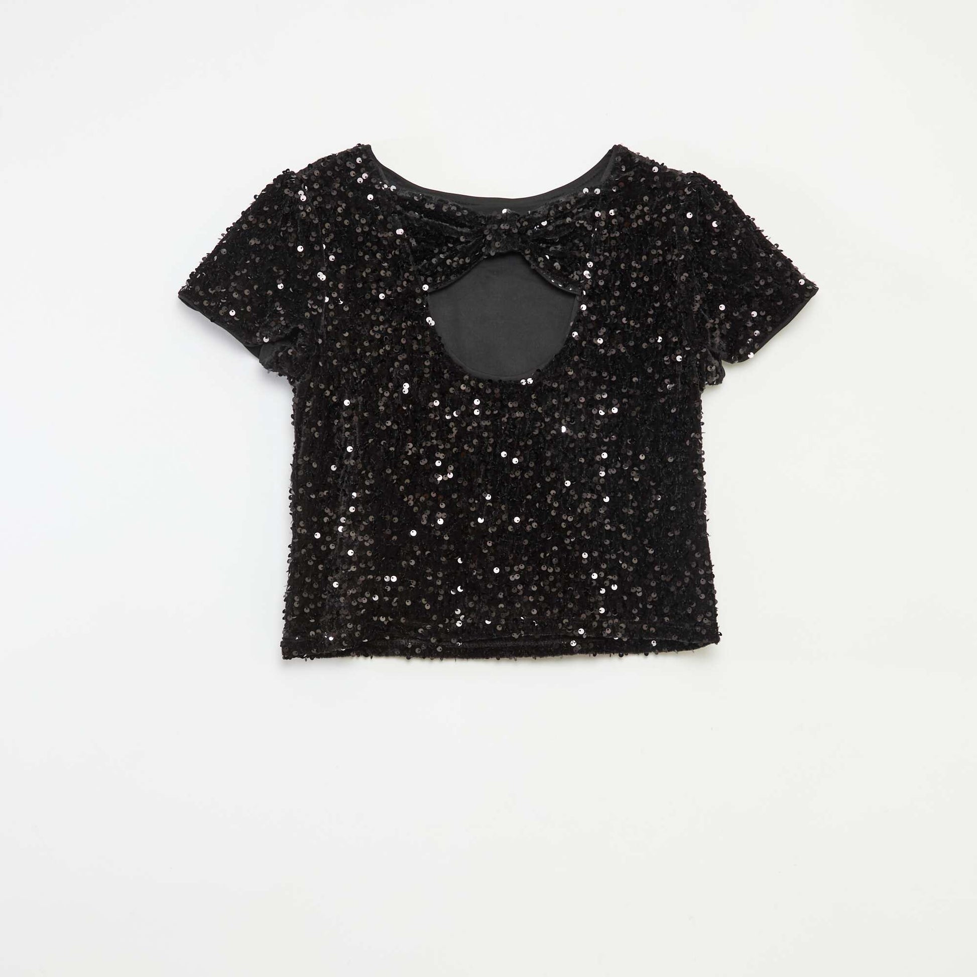Blouse en velours sequins NOIR