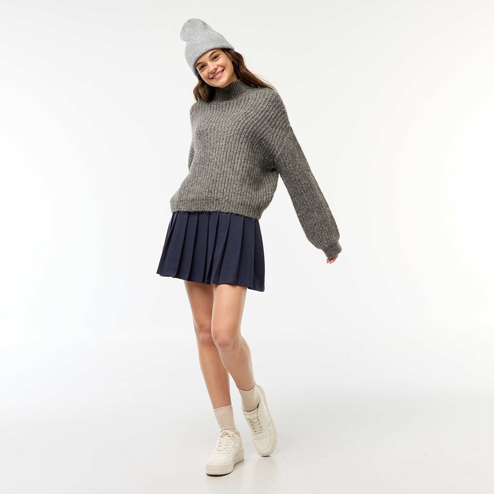Pull à grosse maille GRIS