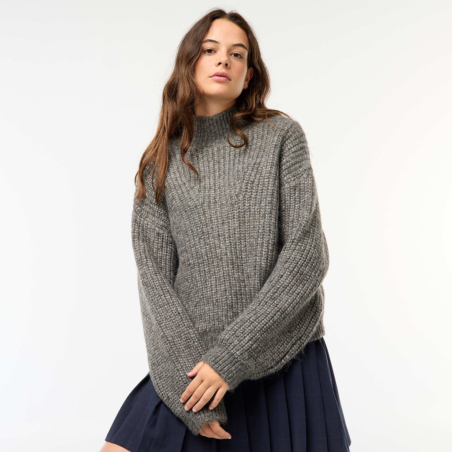 Pull à grosse maille GRIS