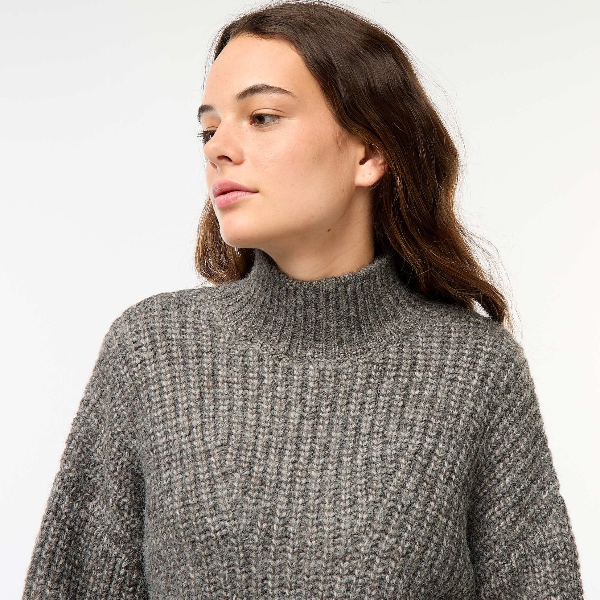 Pull à grosse maille GRIS