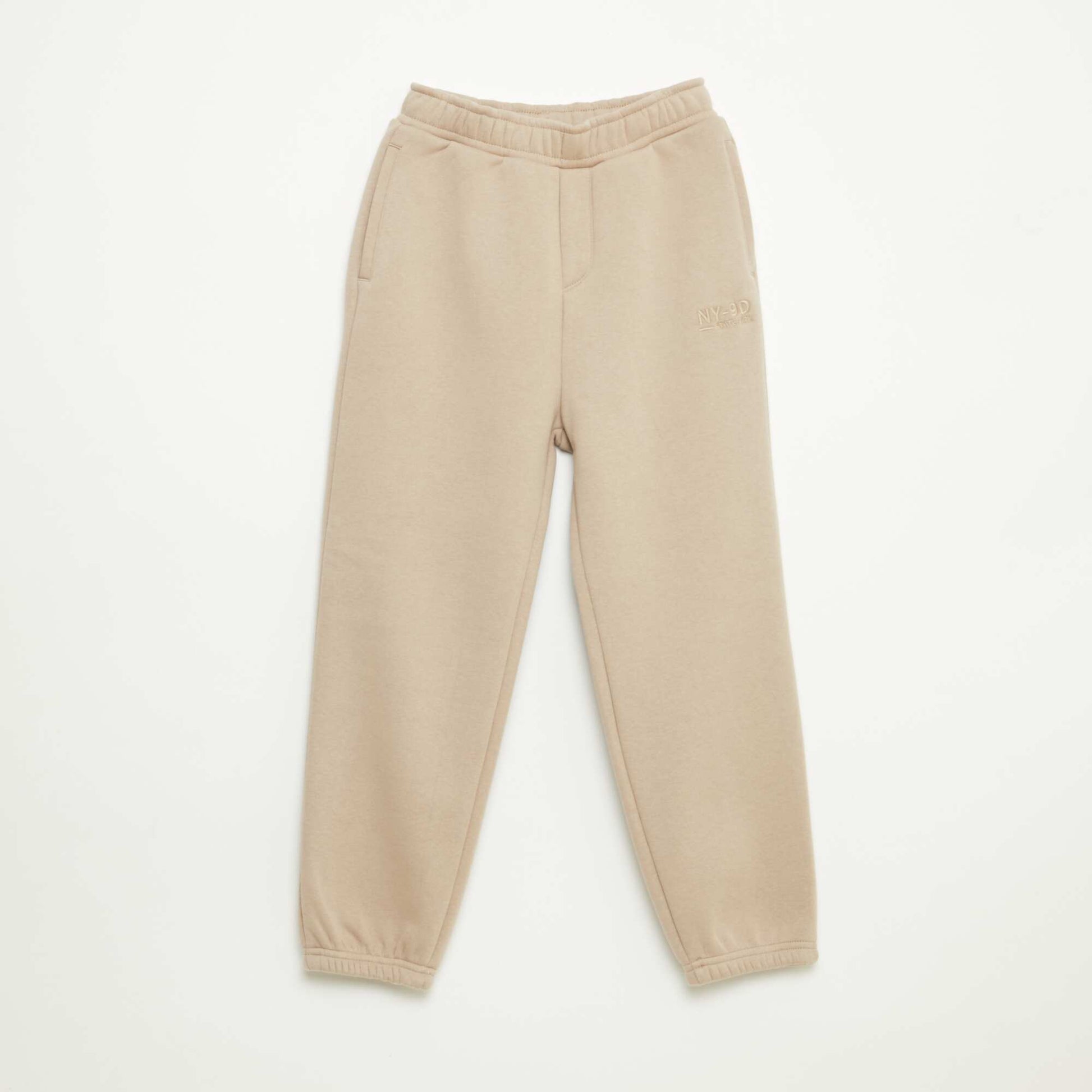 Jogging chaud uni avec doublure polaire BEIGE